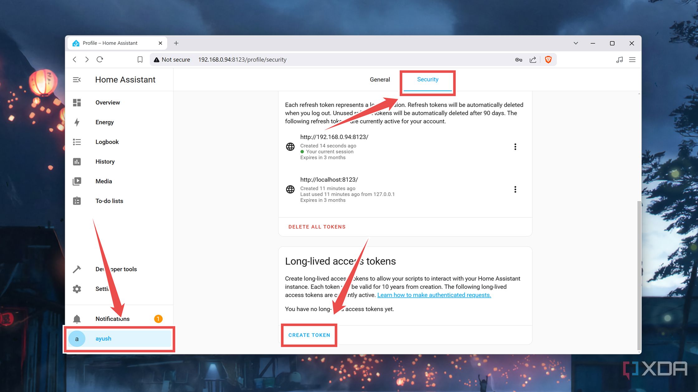 Creating an Access Code in HASS