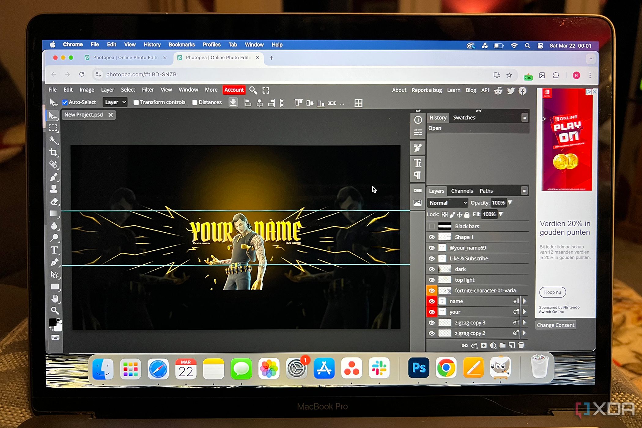 Proyecto Photopea en MacBook