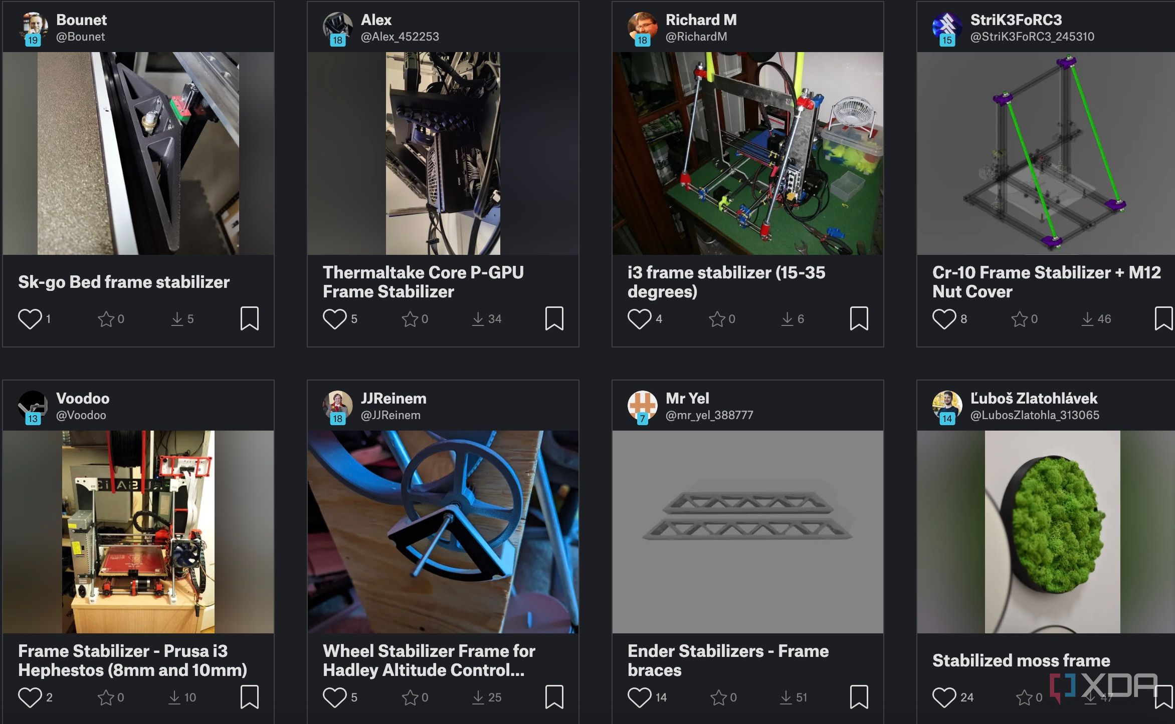 Print braces for stability