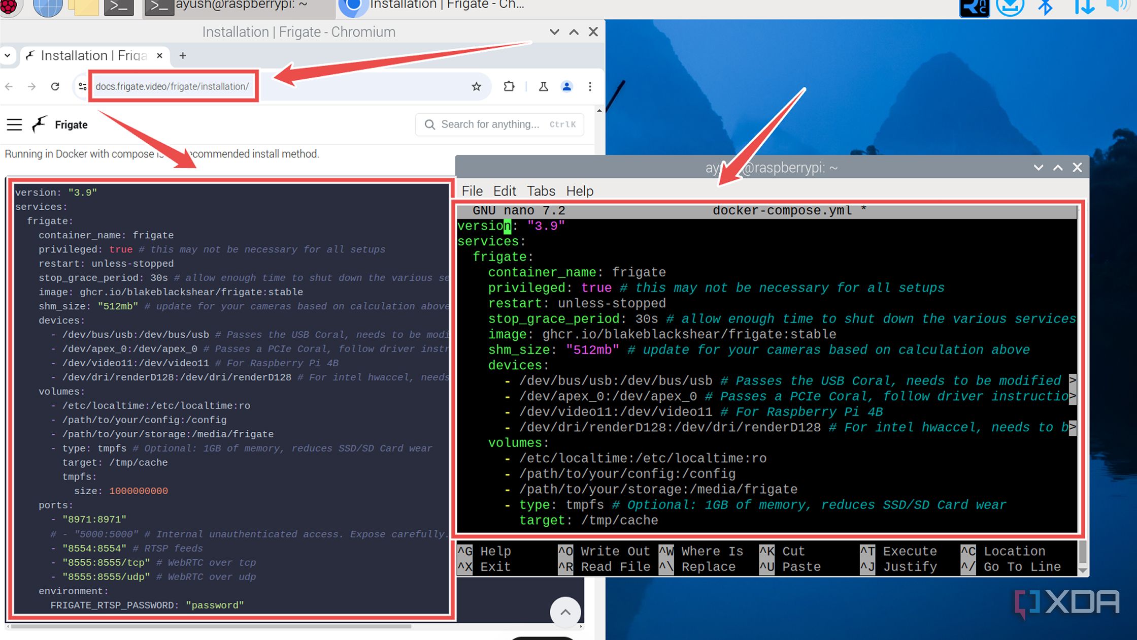 Creating the docker-compose.yml file for Frigate 