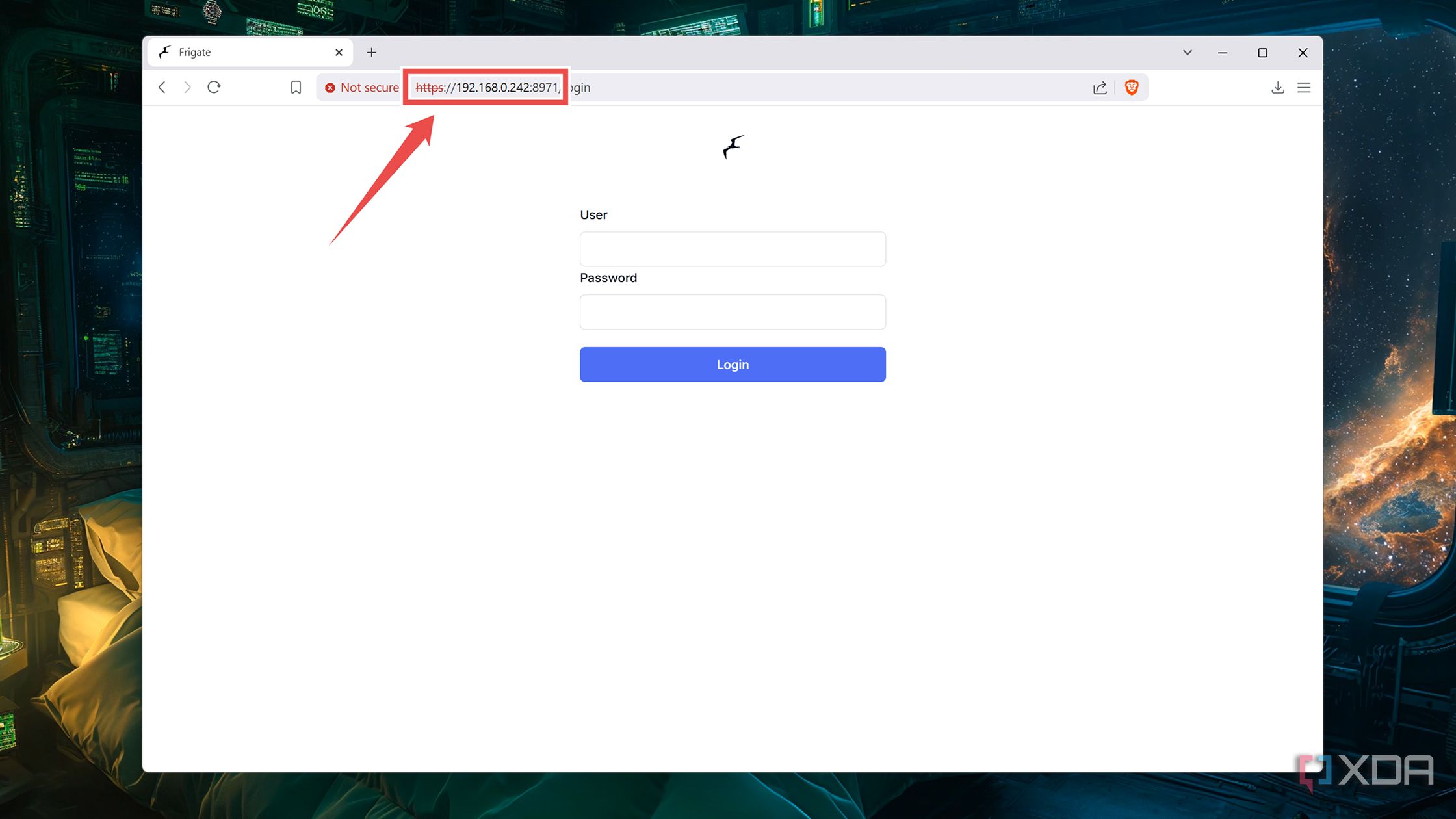 Accessing the Frigate server over the https protocol