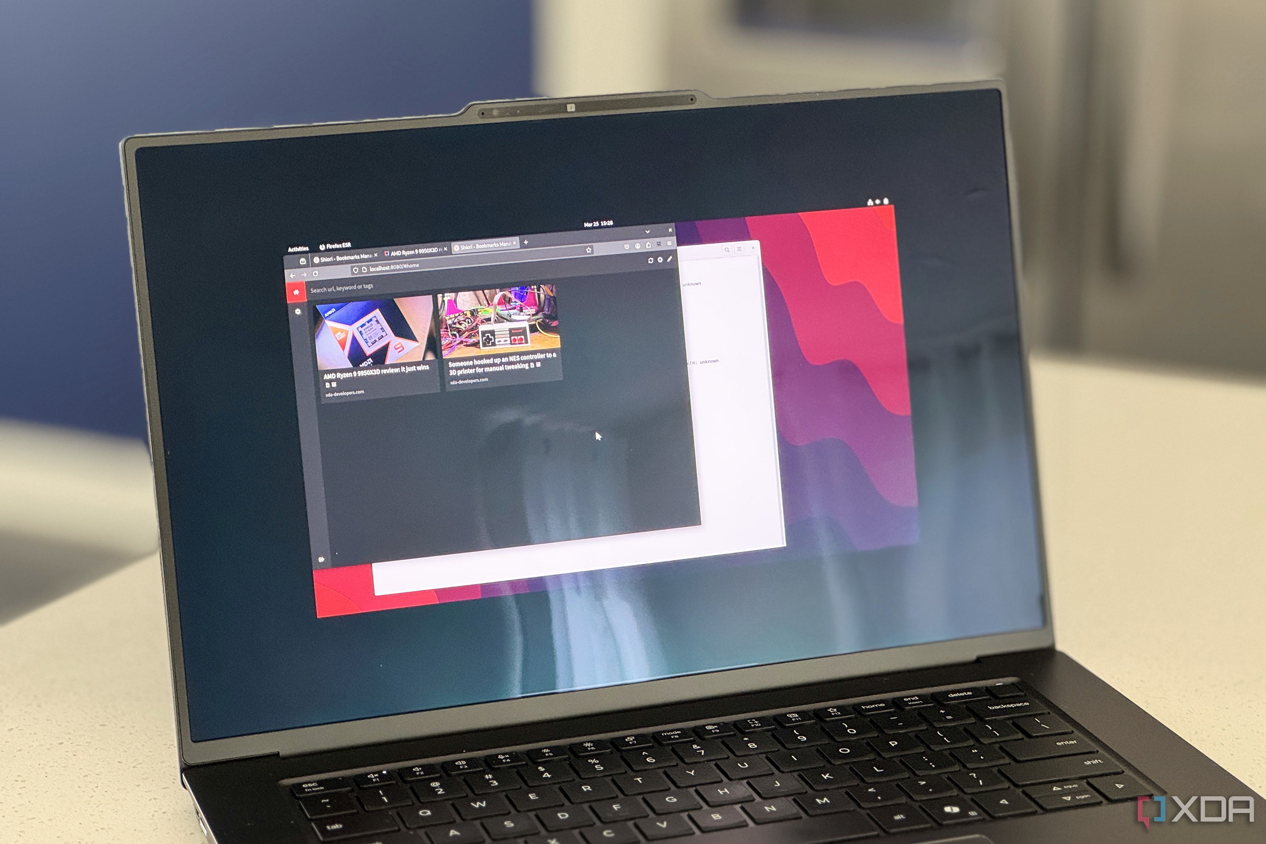 shiori running on a thinkpad display