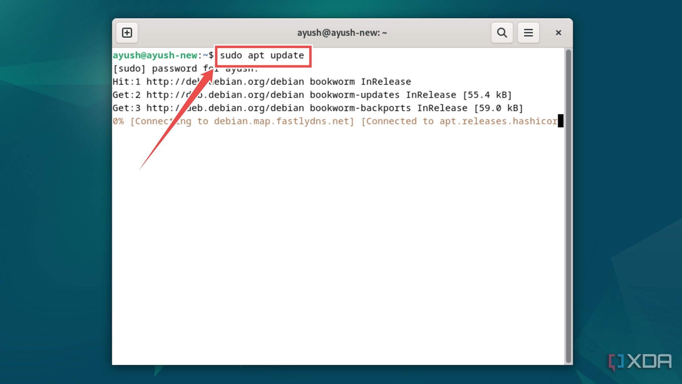 Running the update command