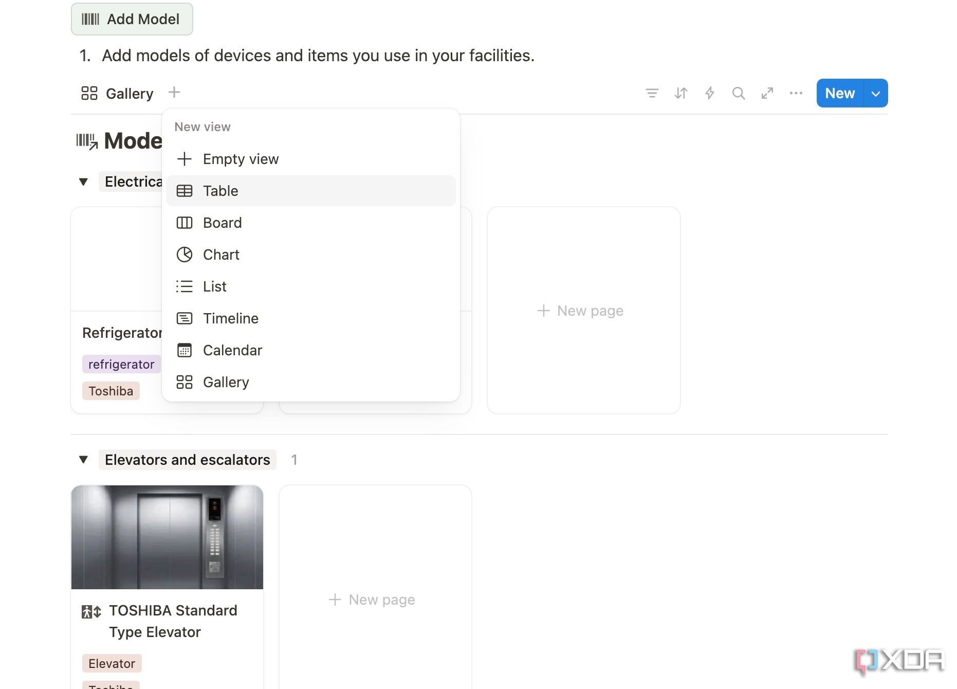 Notion database views