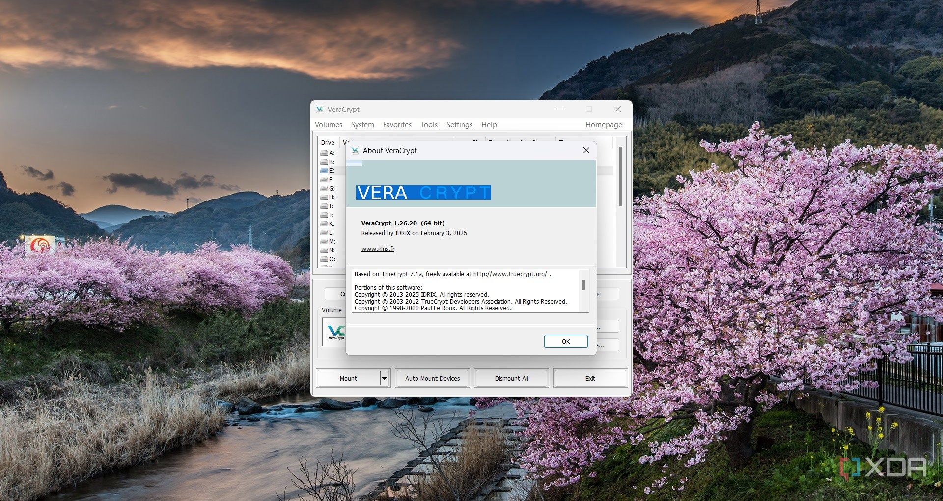 Screenshot of the VeraCrypt About page