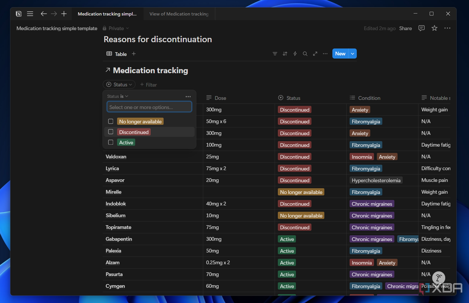 adding filter to linked notion database
