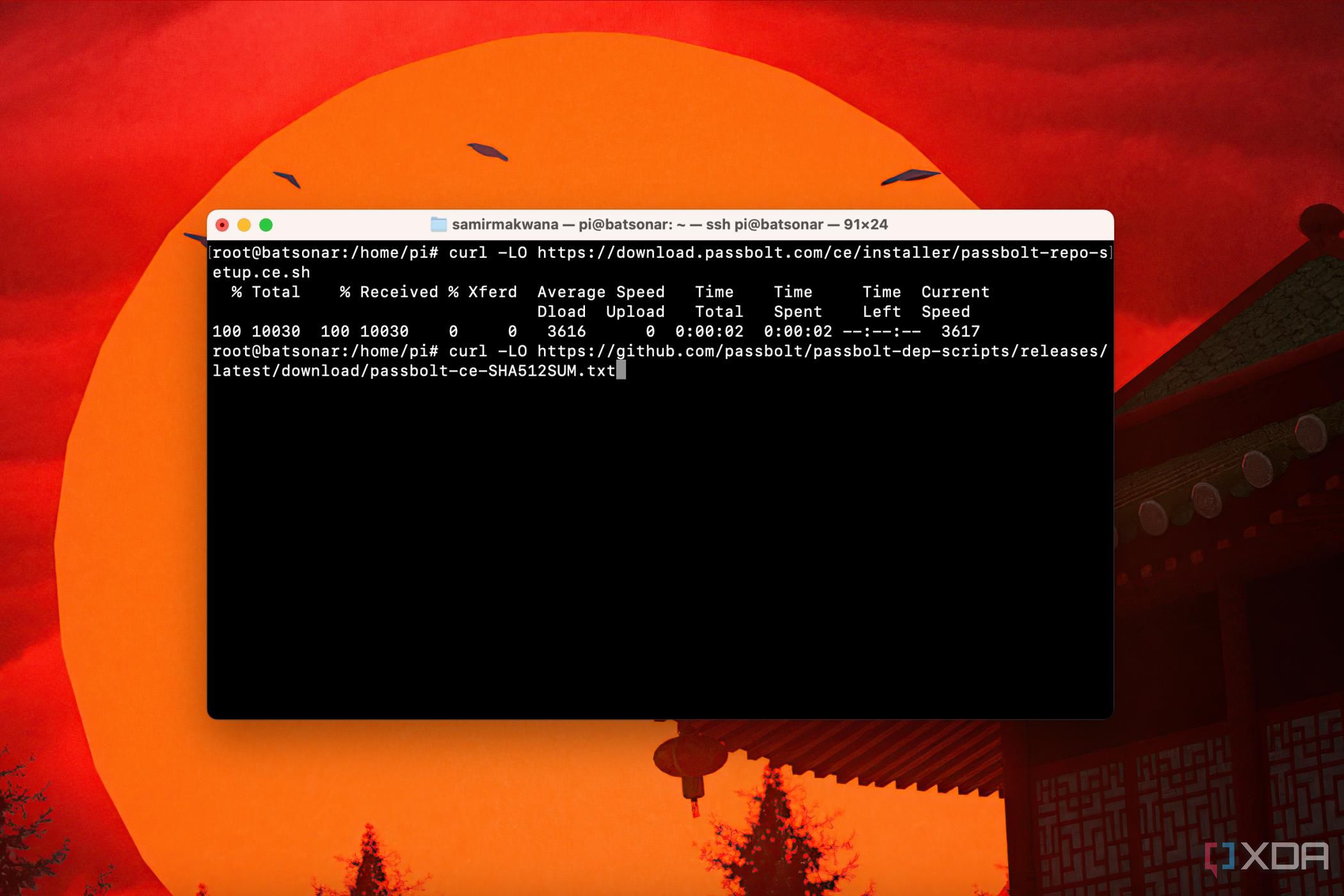 Screenshot of checksum TXT file to check Passbolt server installation script compatibility