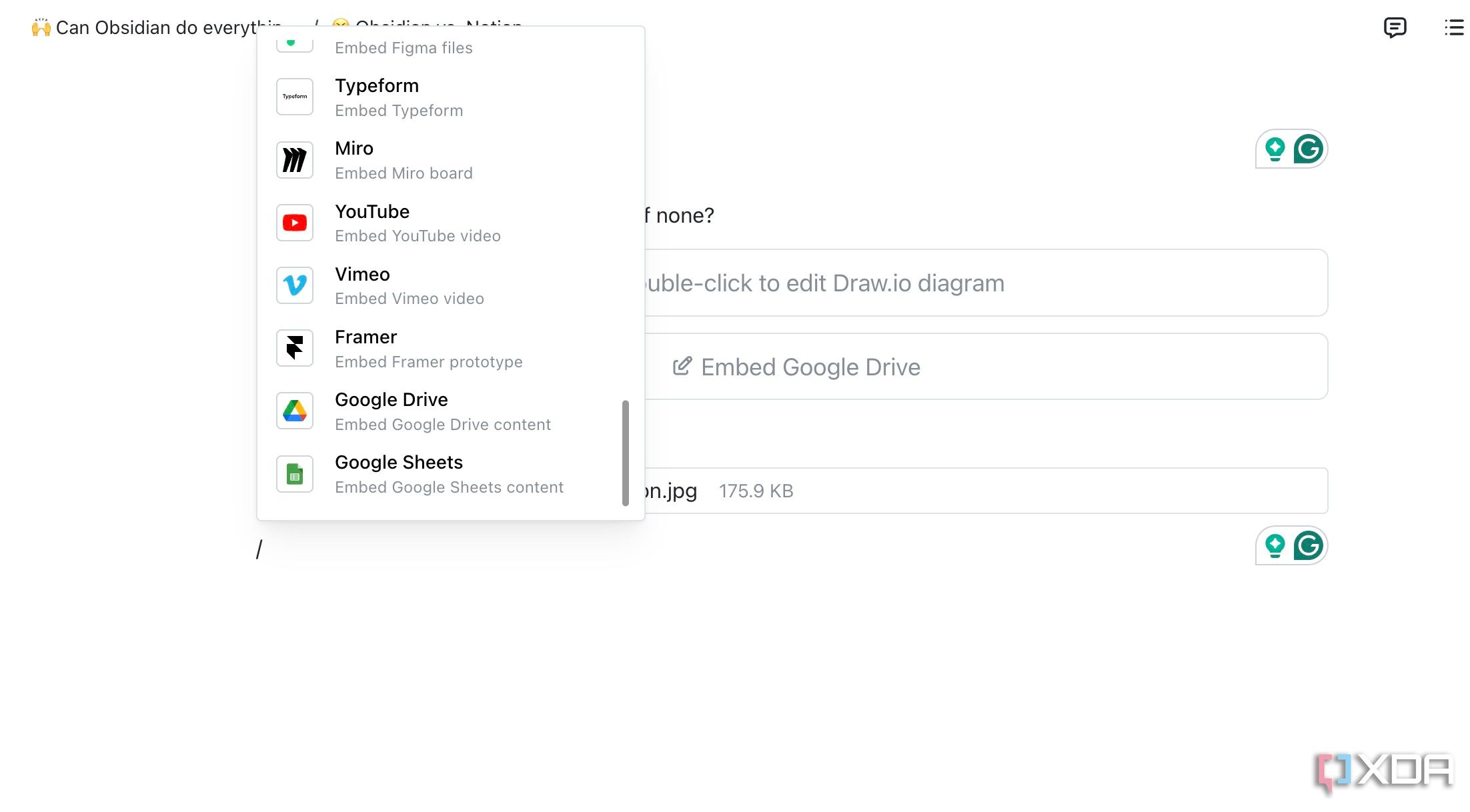 Docmost embed content