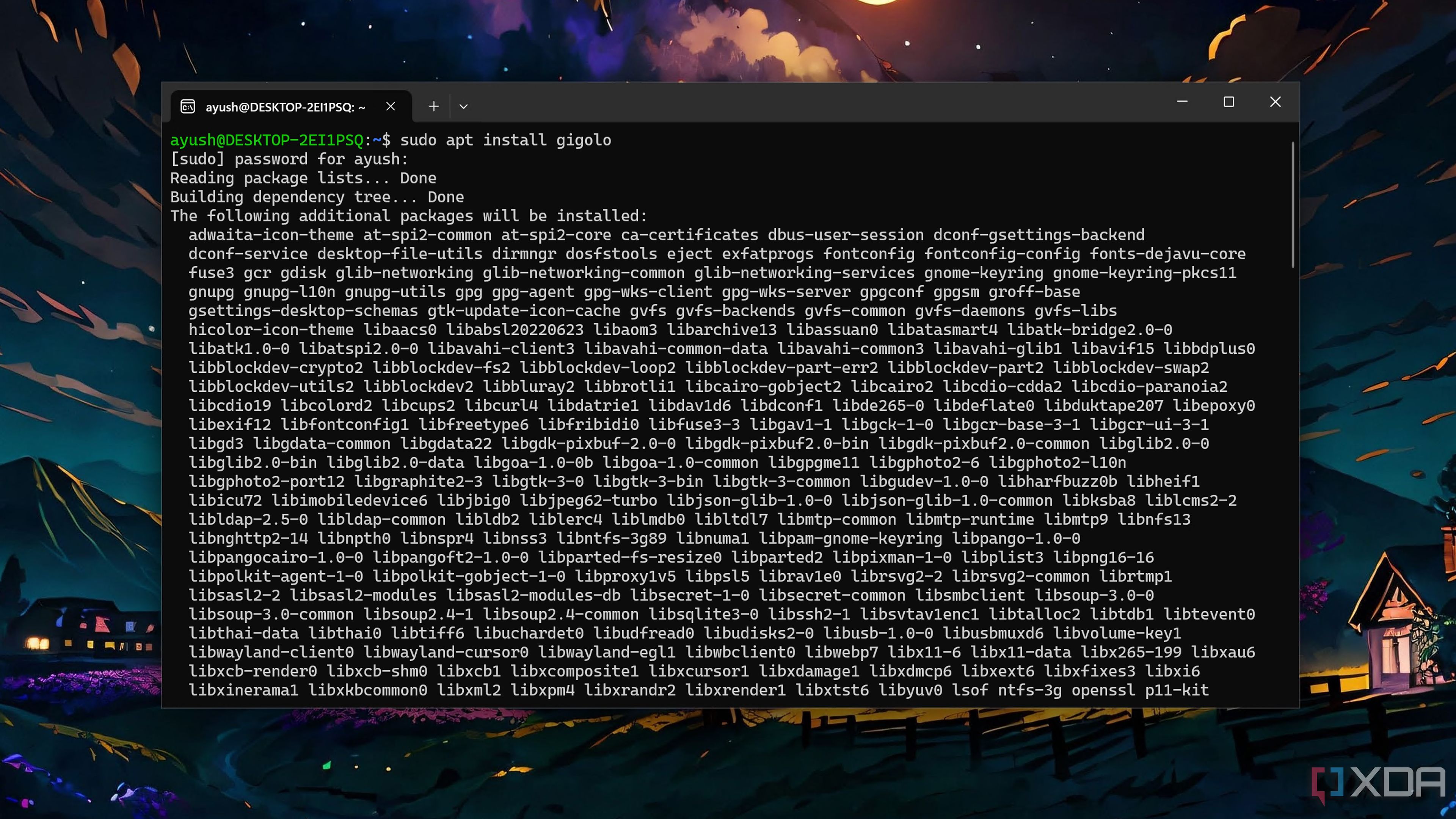 Installing Gigolo inside WSL2