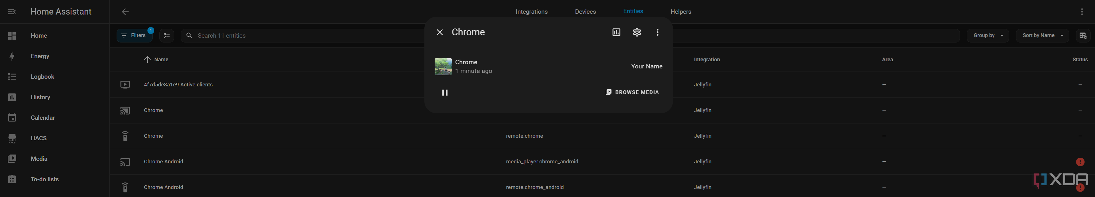 Jellyfin Home Assistant integration