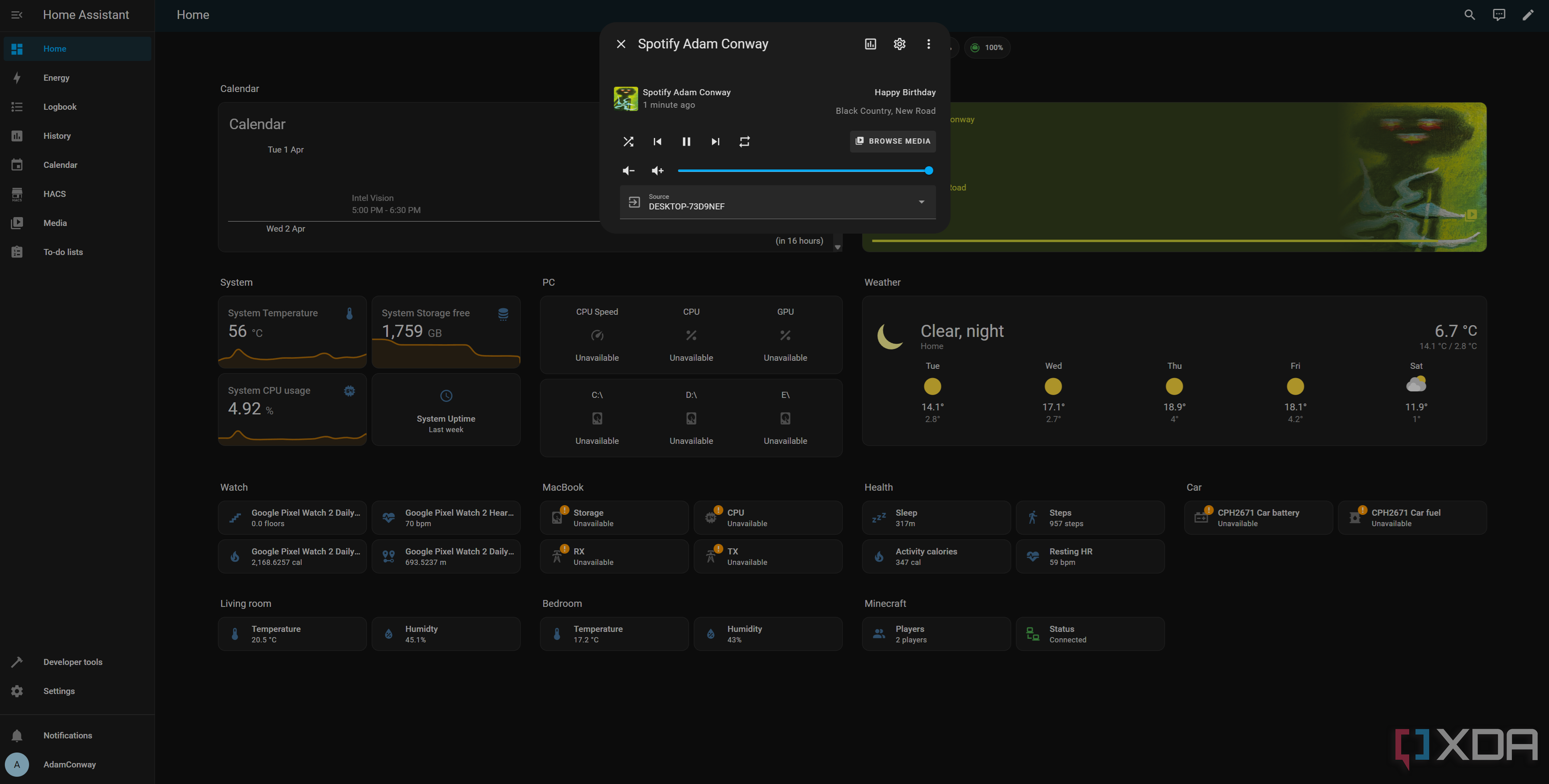 Home Assistant Spotify integration
