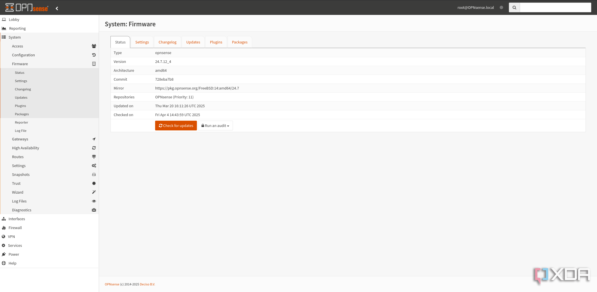 OPNsense updates
