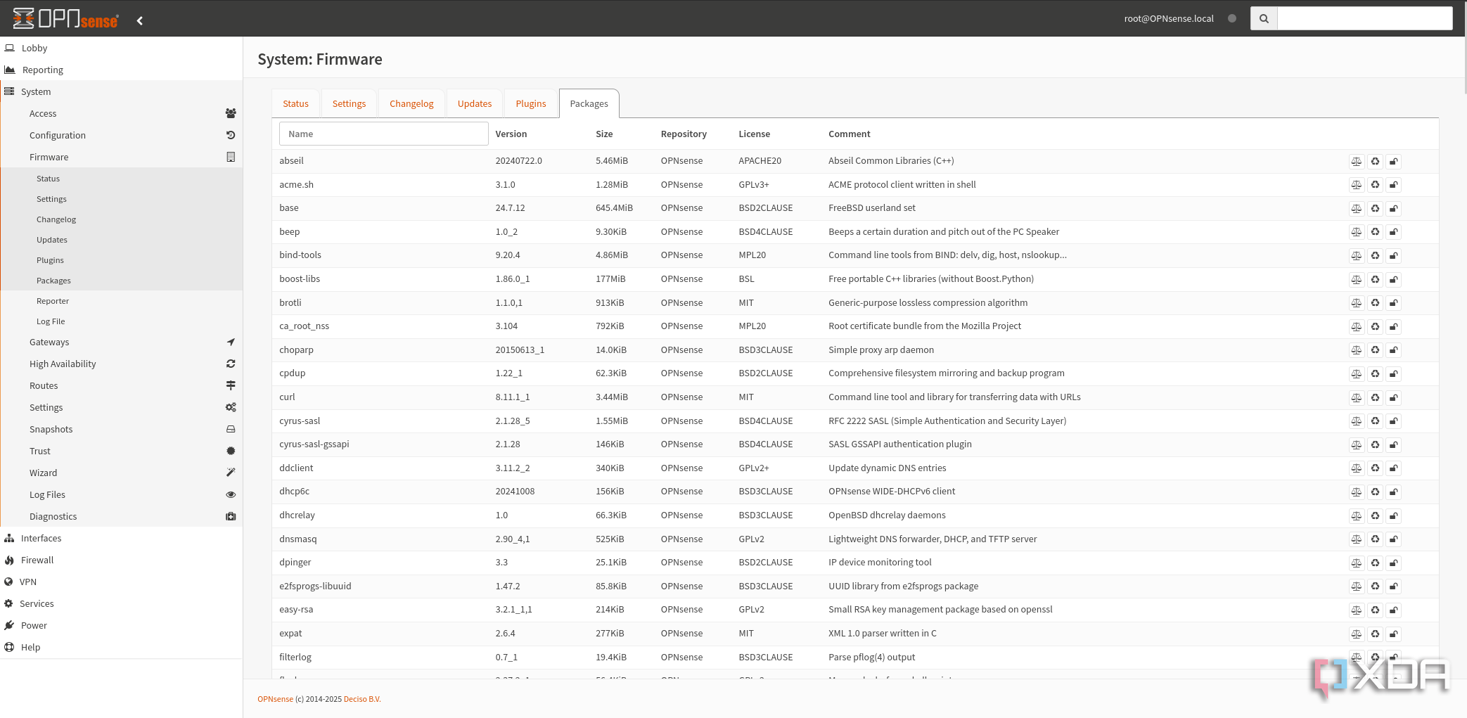 OPNsense packages
