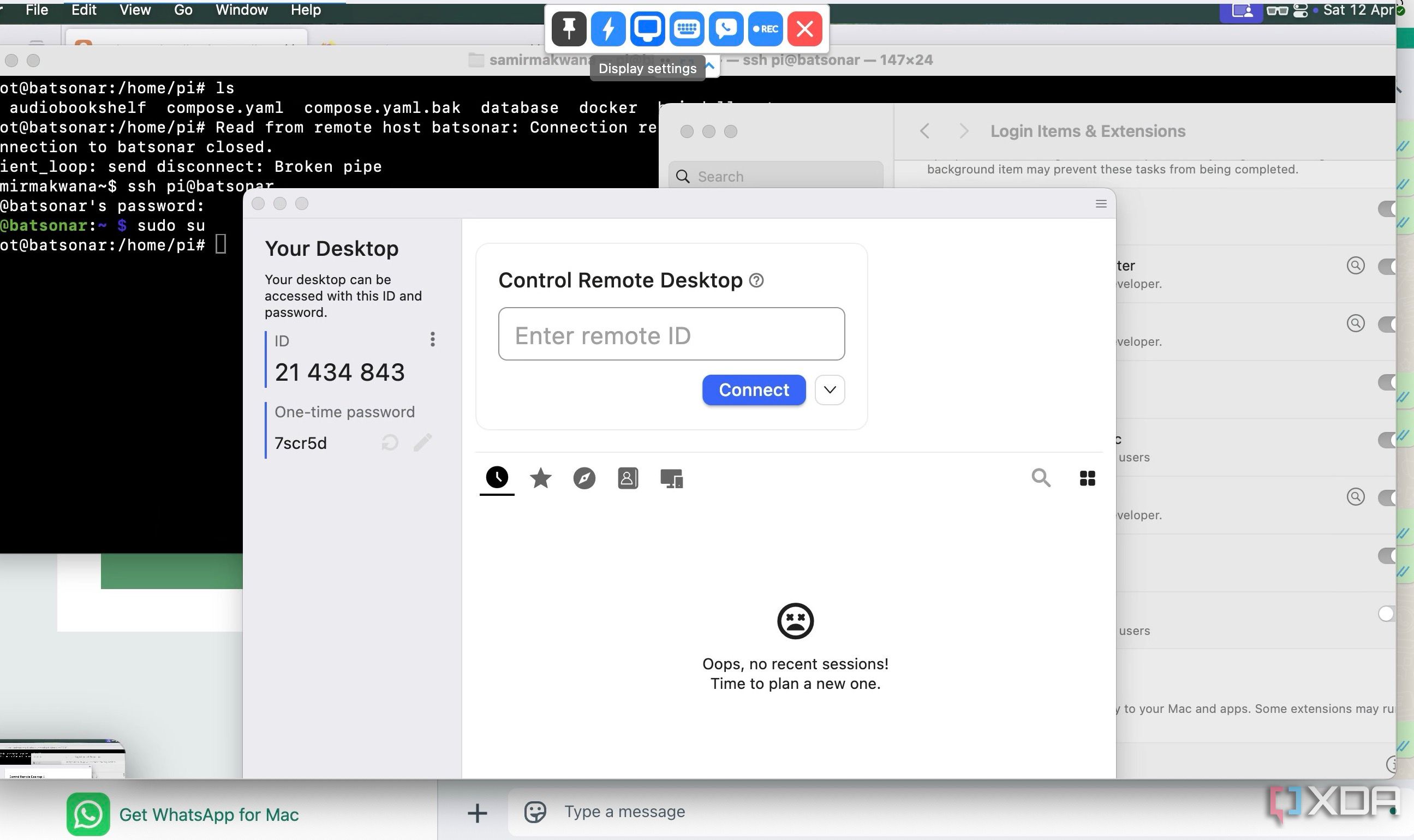 RustDesk active connection