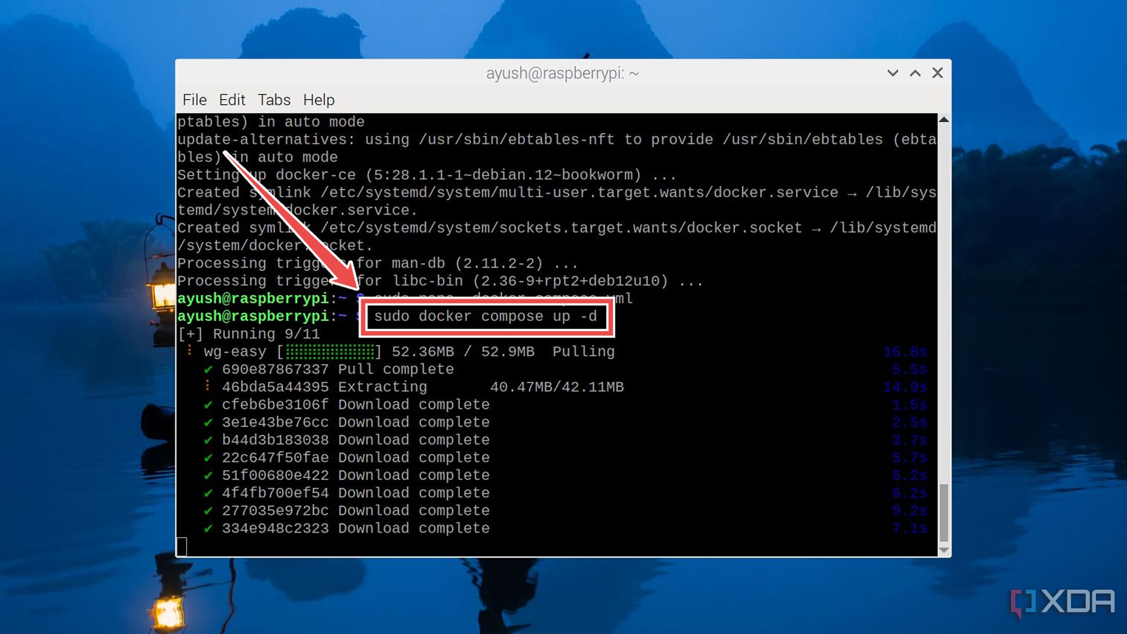 Ejecutando el comando Docker Compose Up