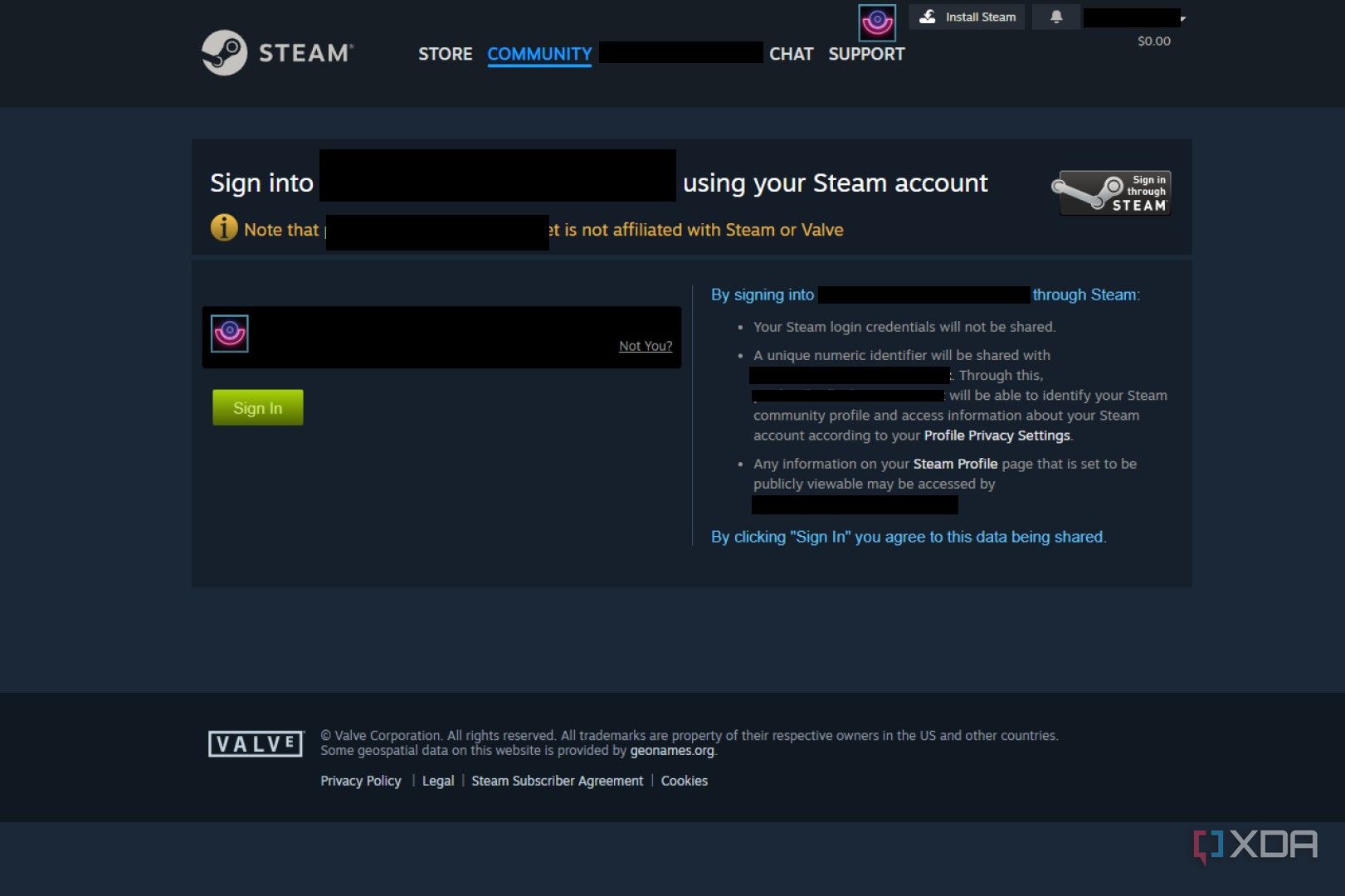 steam openid sign in page