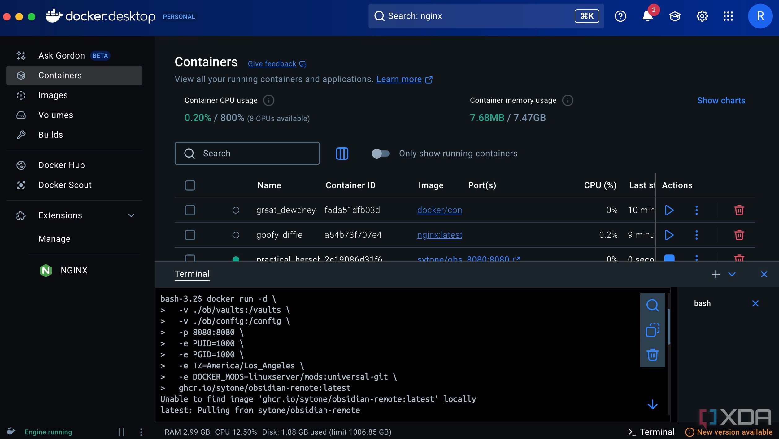 Containers in Docker
