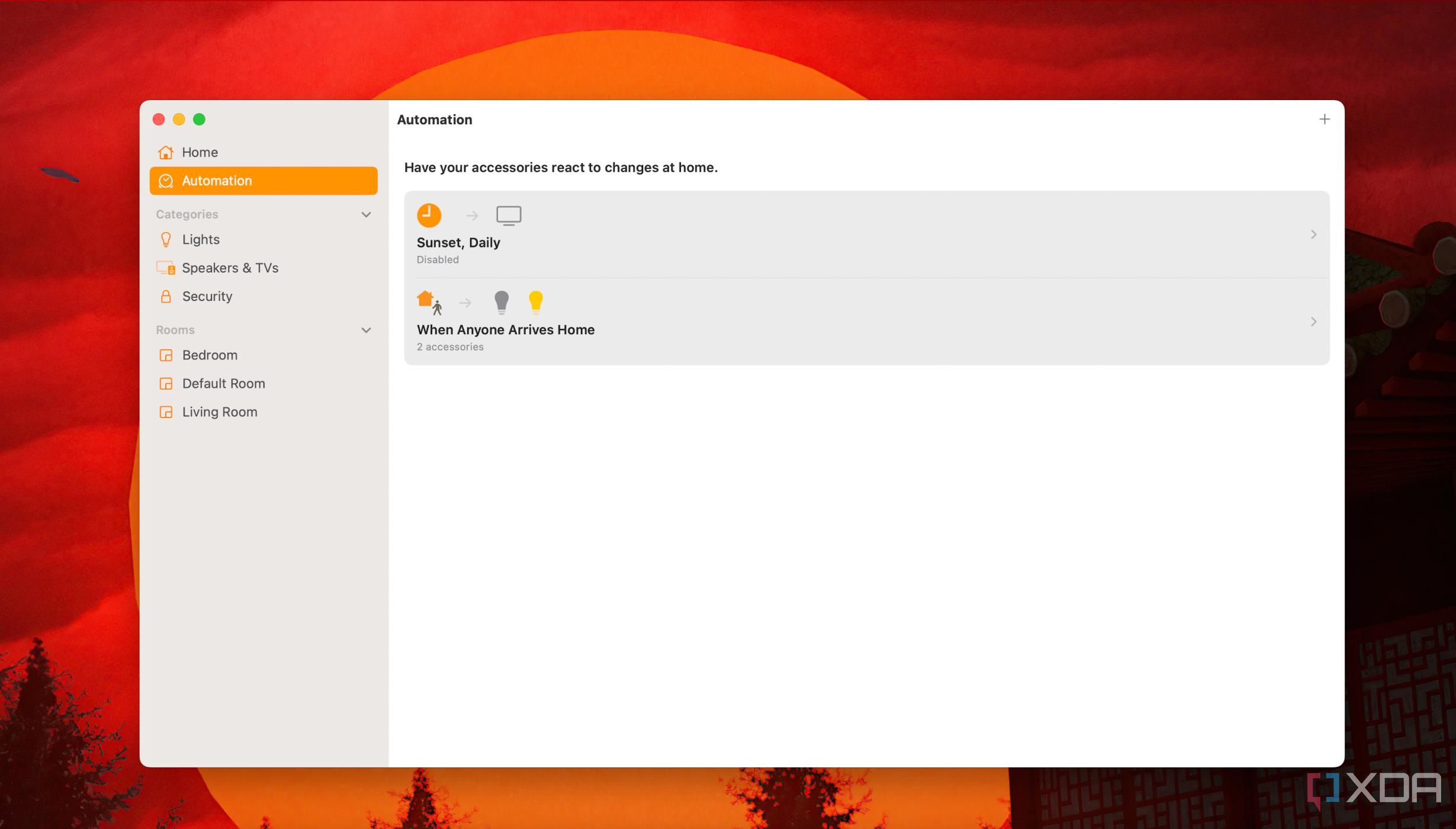 Creating automations in Home app