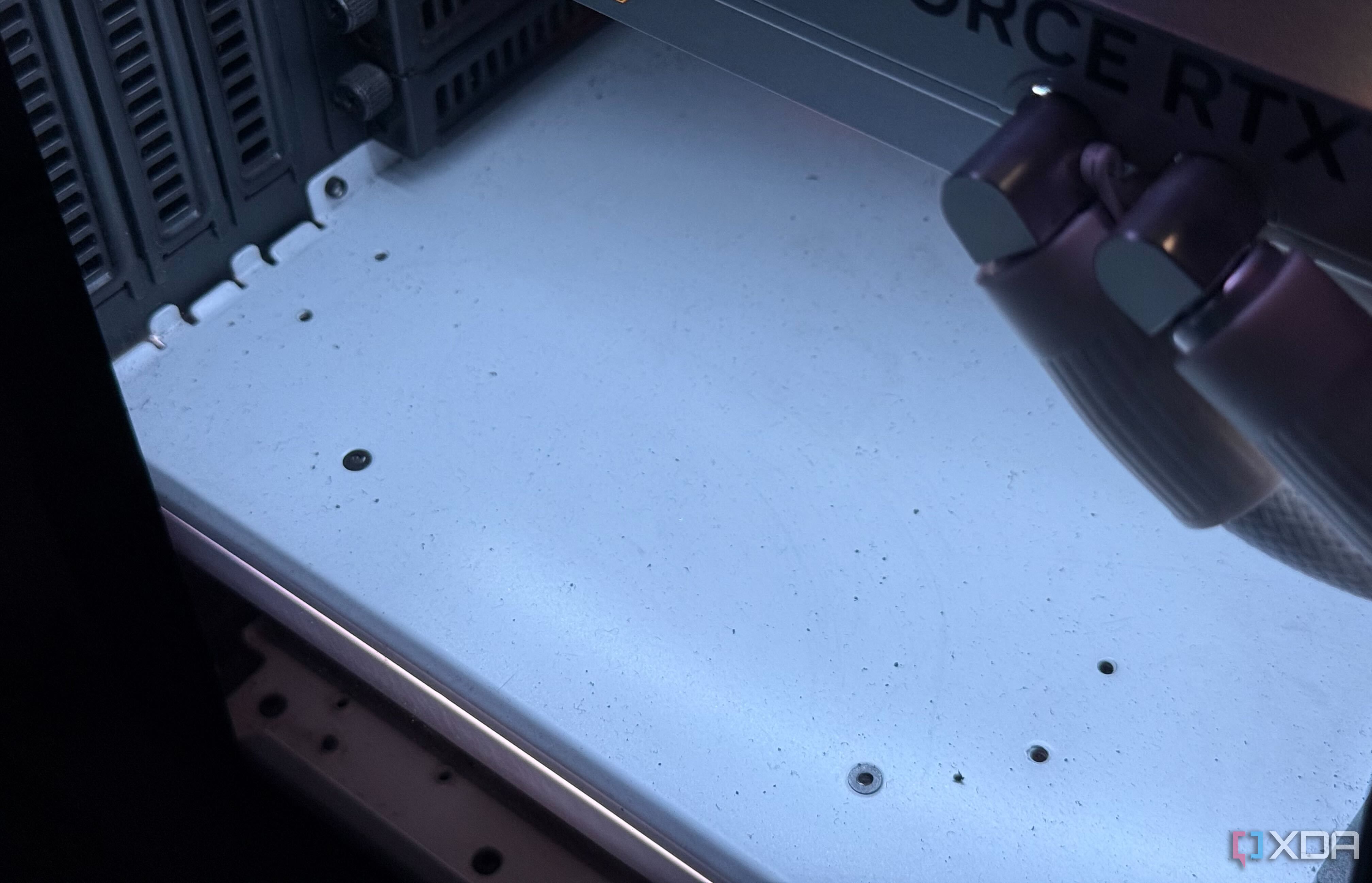 Dust in a white PC case