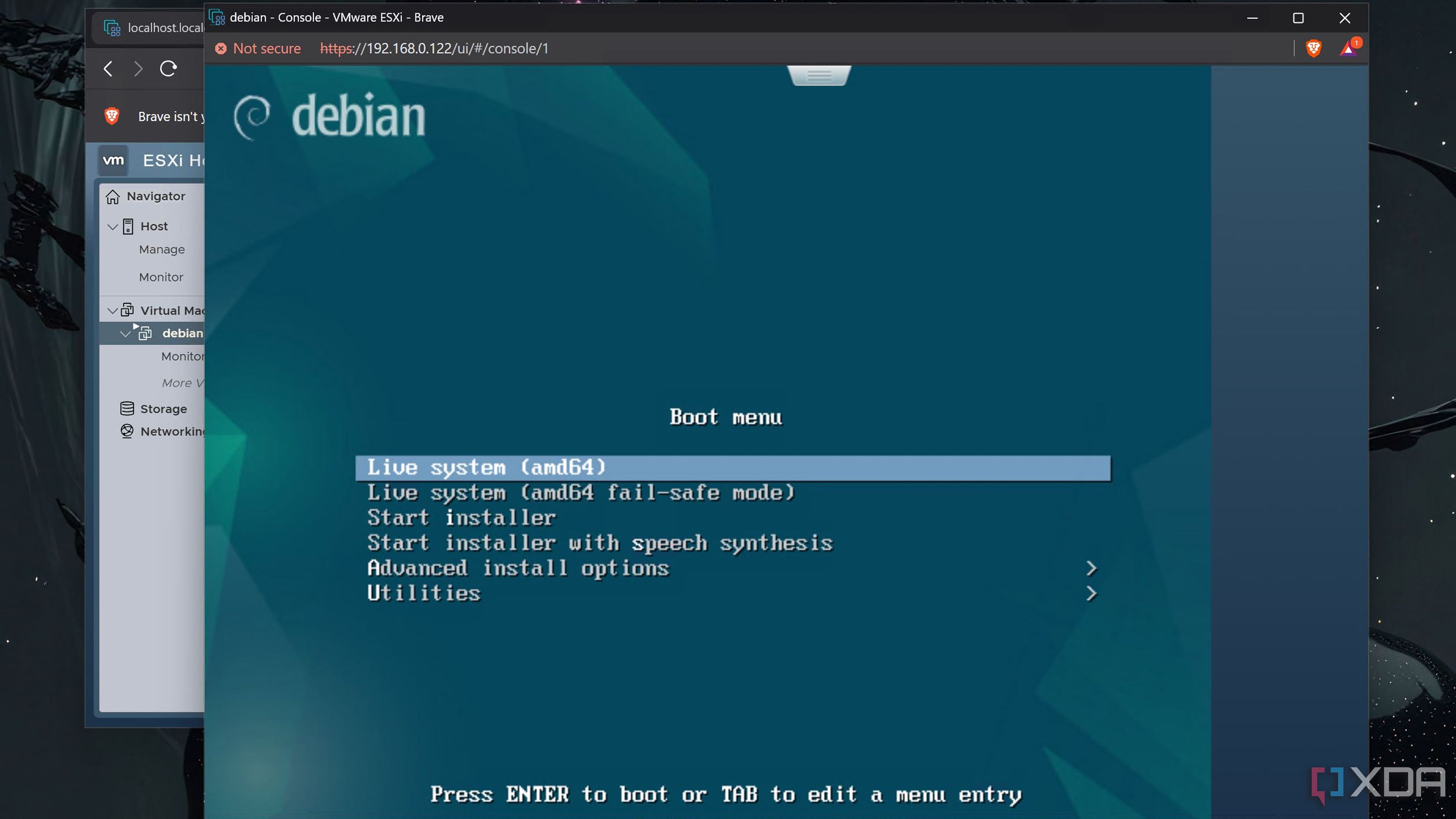 Running a Debian VM inside ESXi