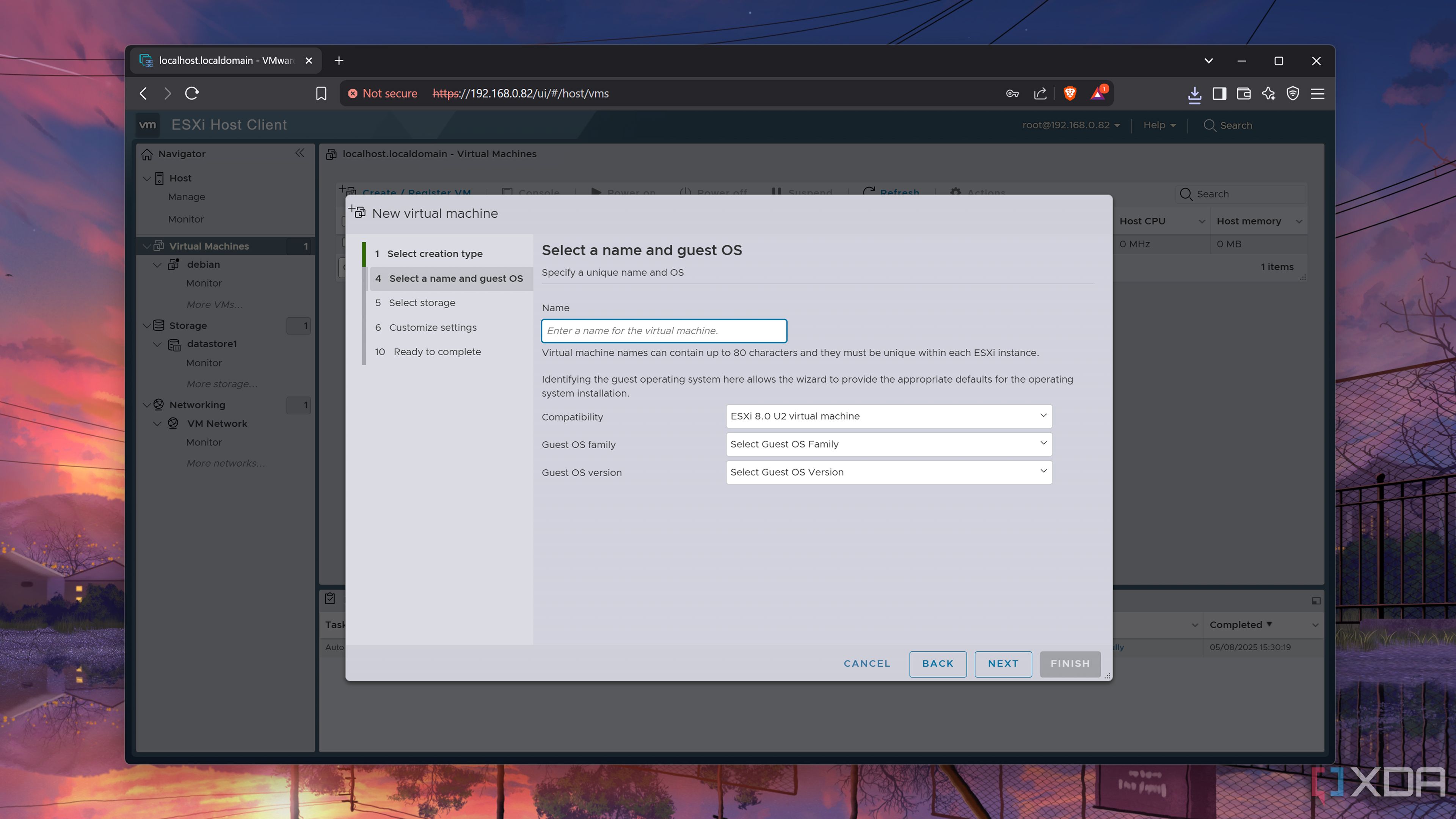 Creating a VM in ESXi