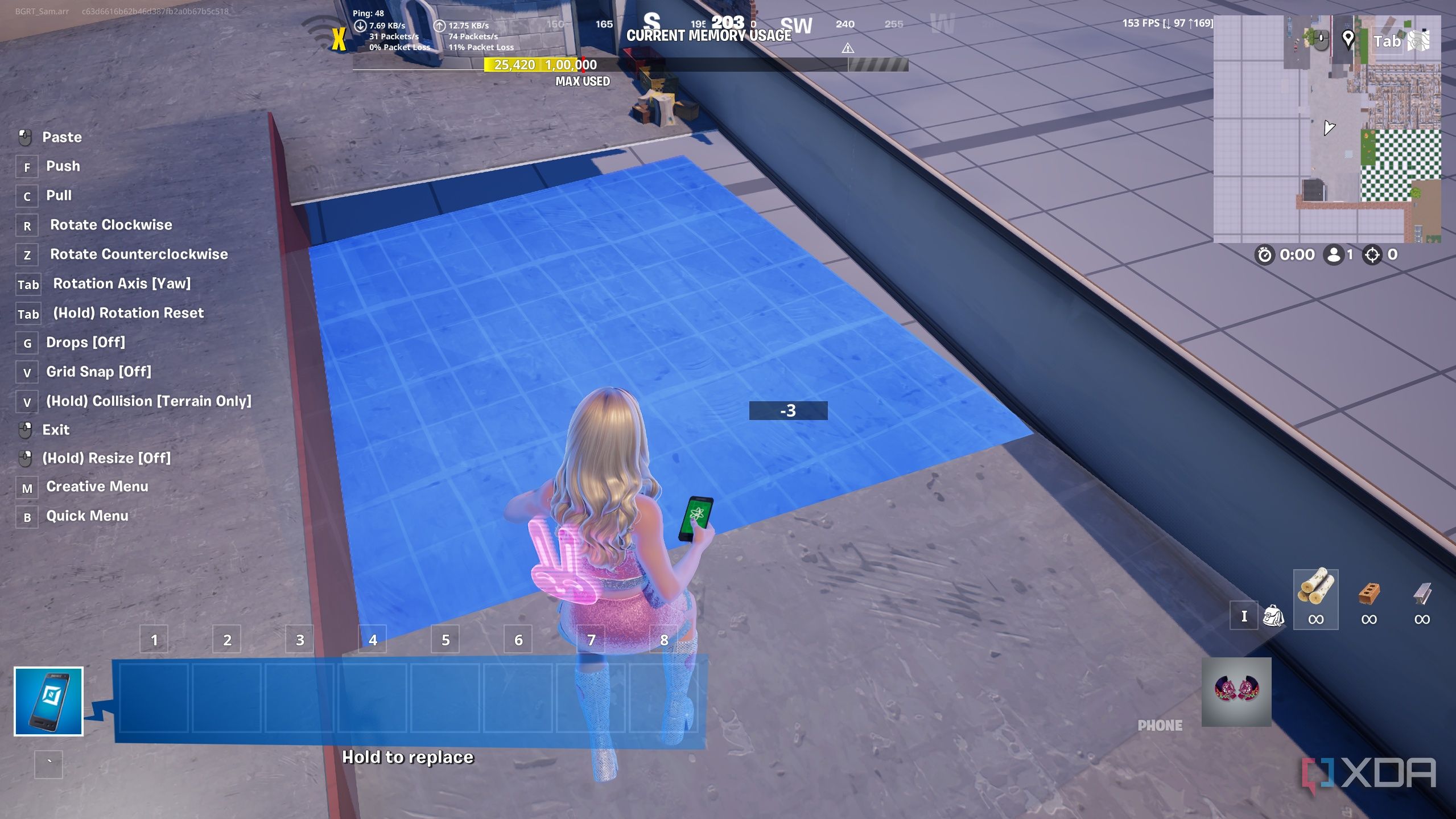 A work-in-progress map in Fortnite Creative.