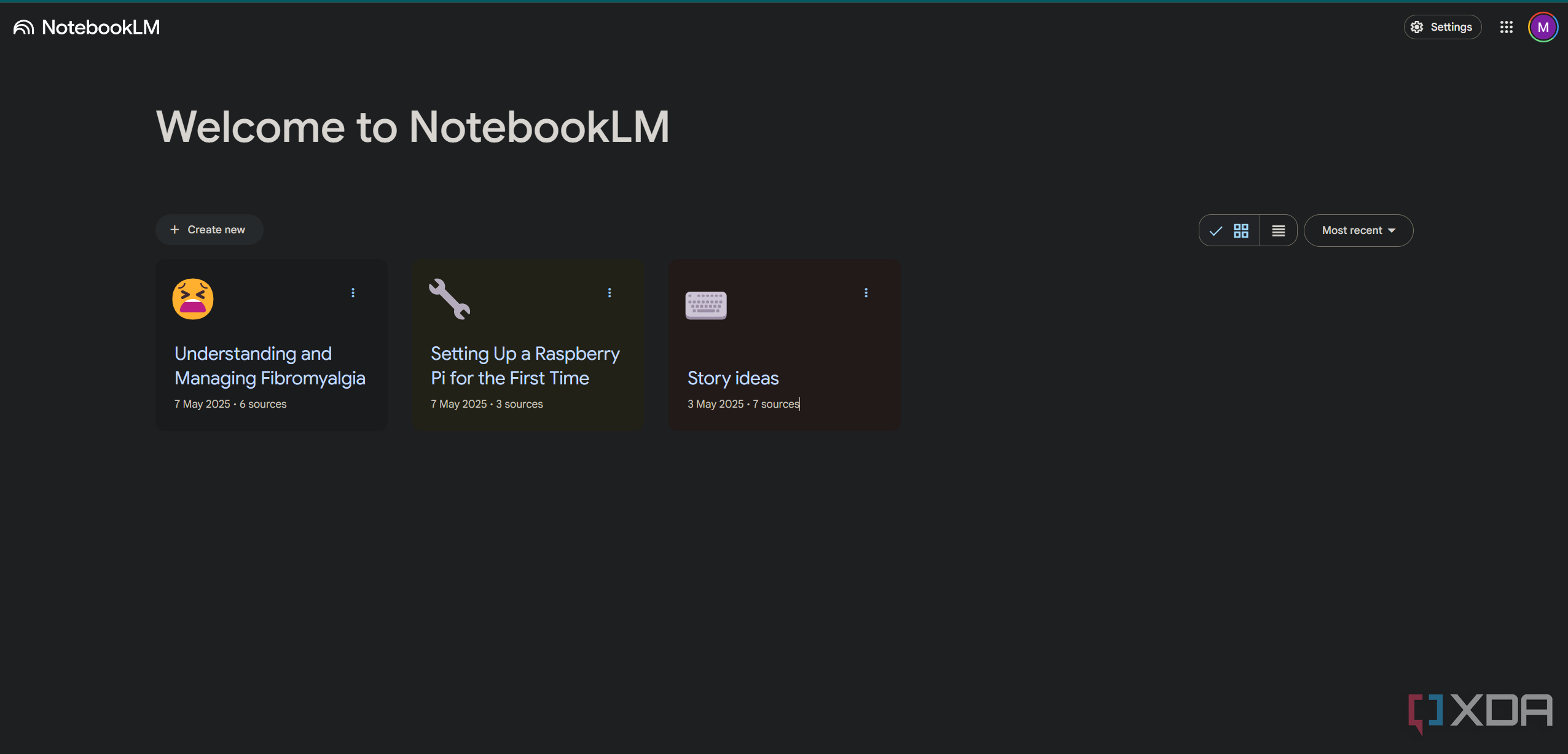 home page in notebooklm
