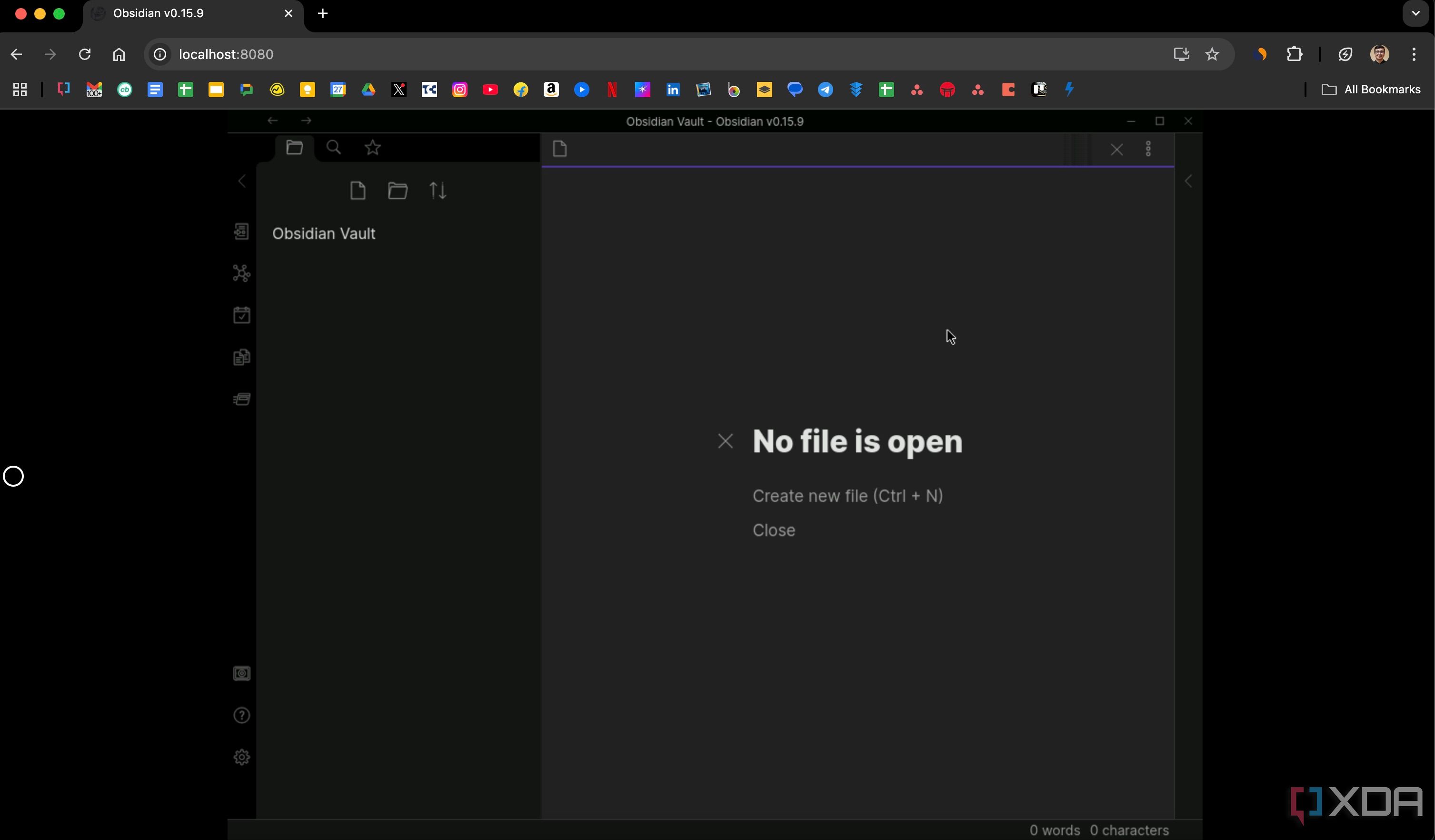 Obsidian UI in browser