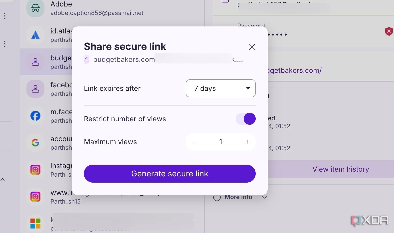Proton Pass secure link