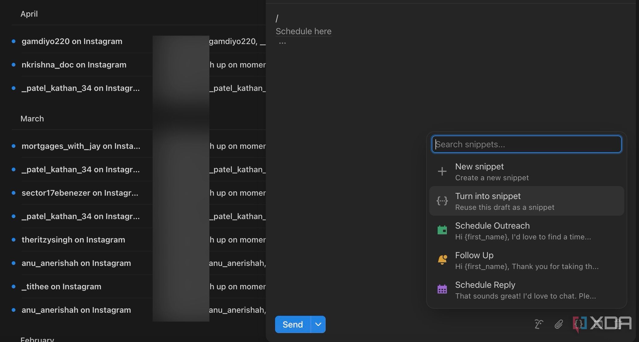 Notion Mail snippets