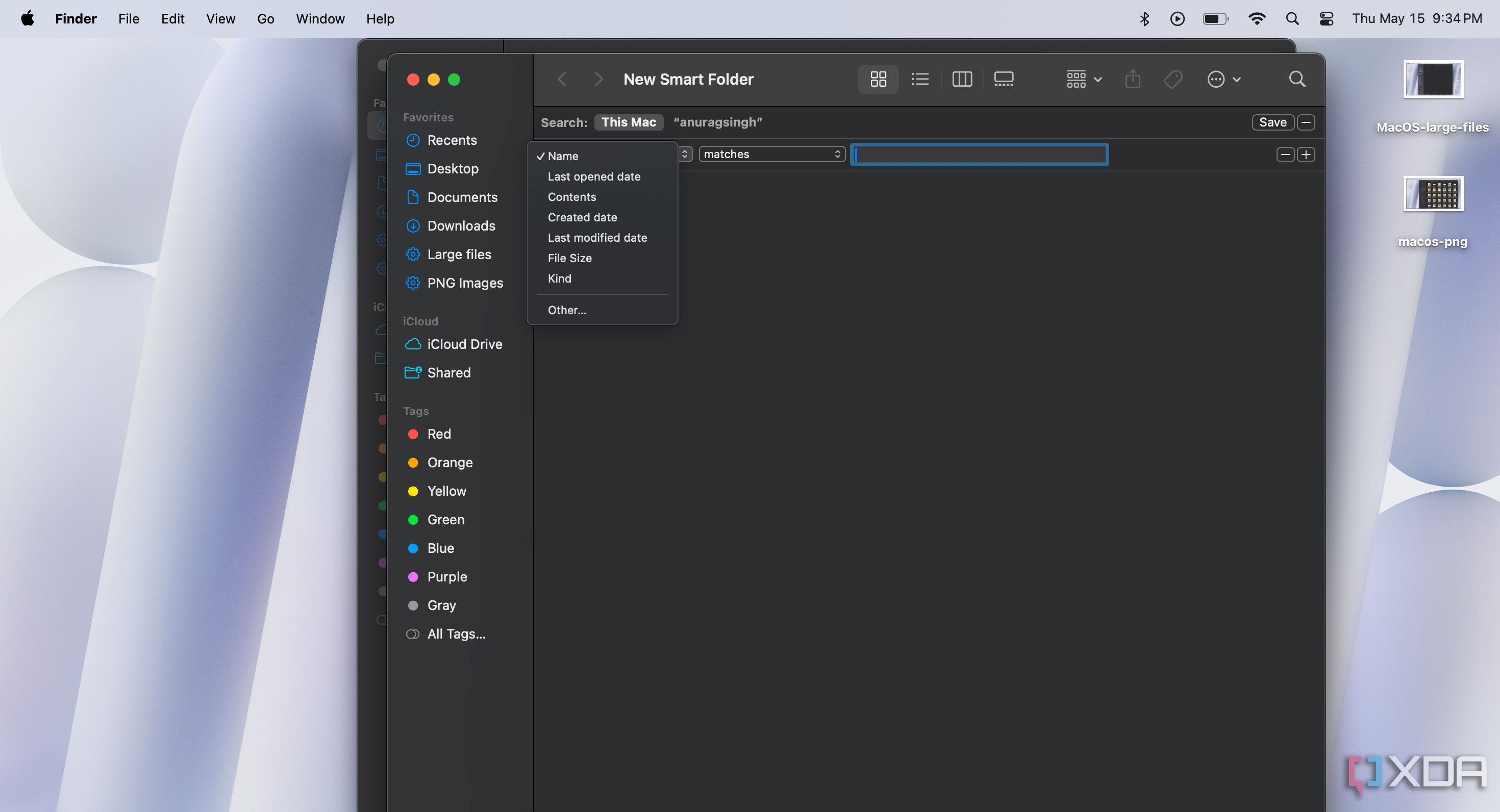 Creating a smart folder on mac