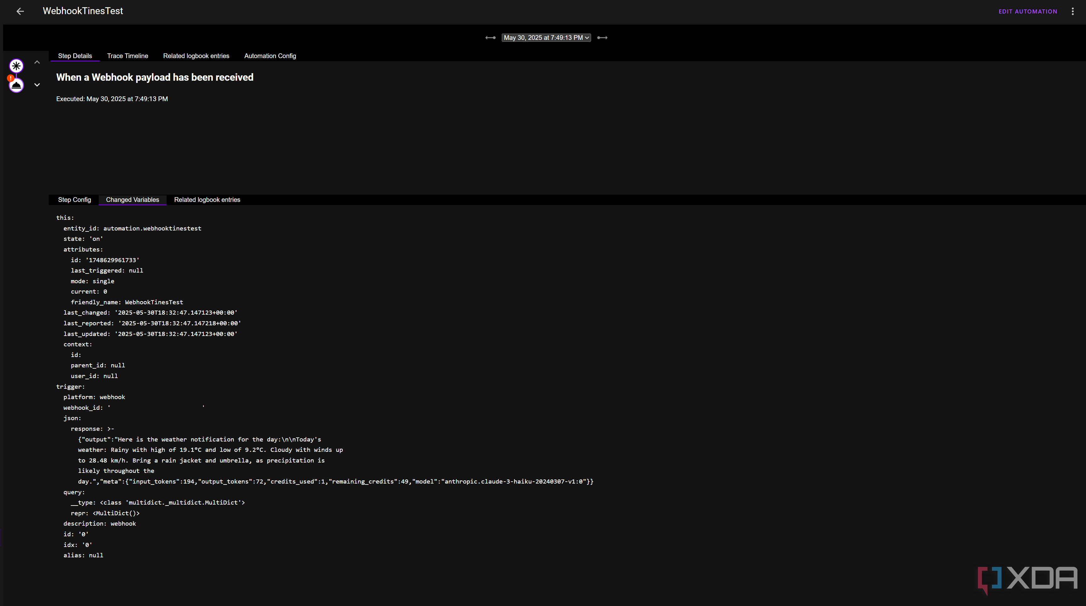 Receiving a HTTP request from Tines to my Home Assistant webhook