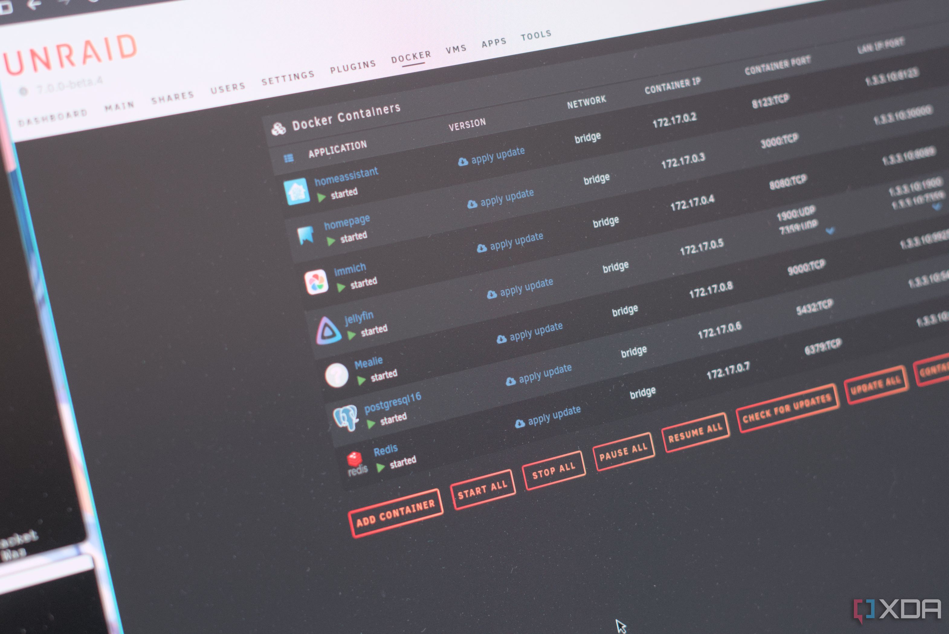 Unraid Docker containers
