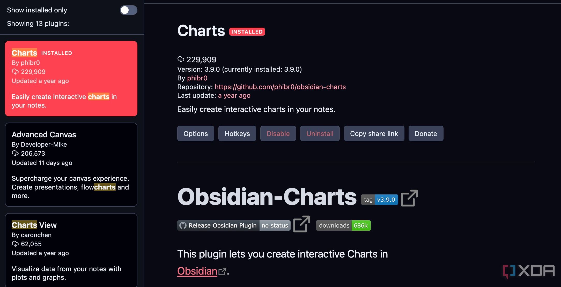 Enable charts plugin