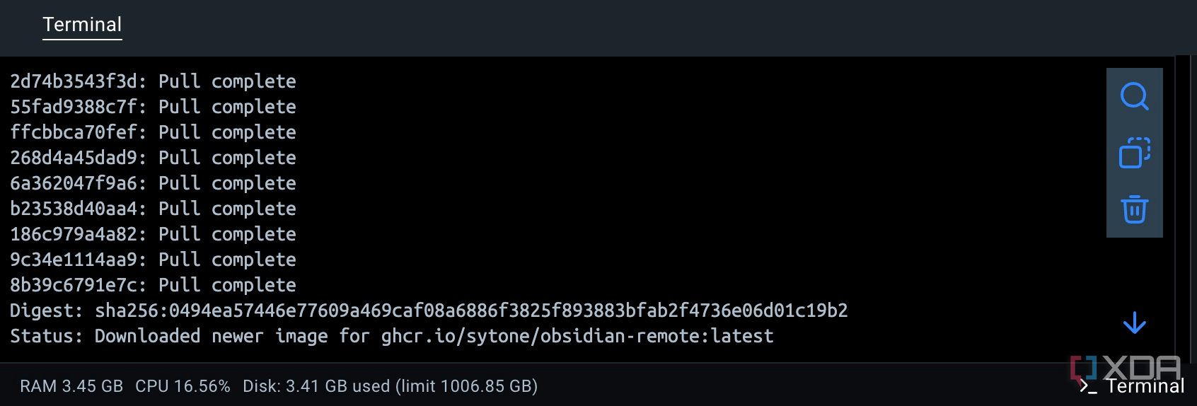 Using terminal in Docker
