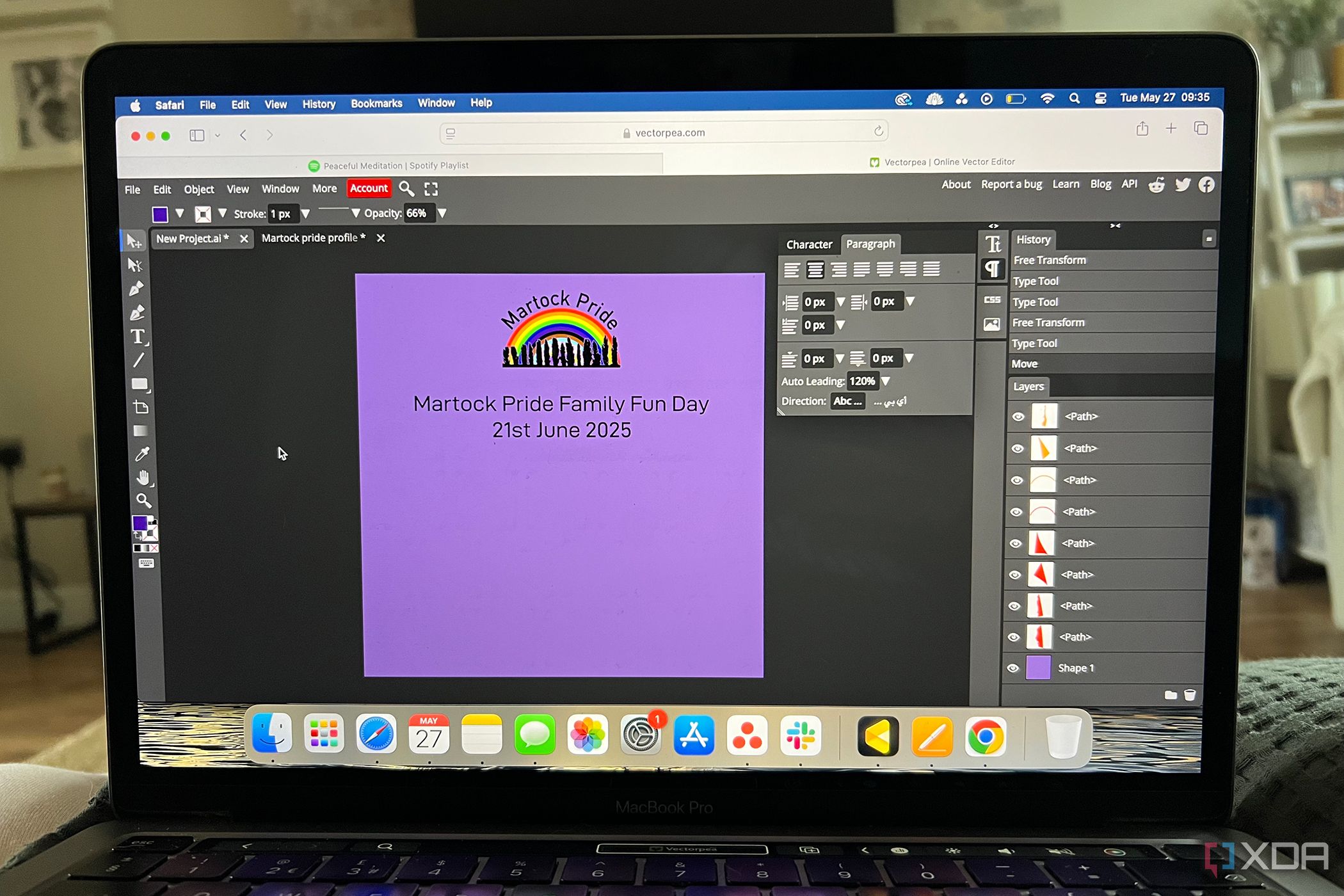 Vectorpea with Martock Pride design project open