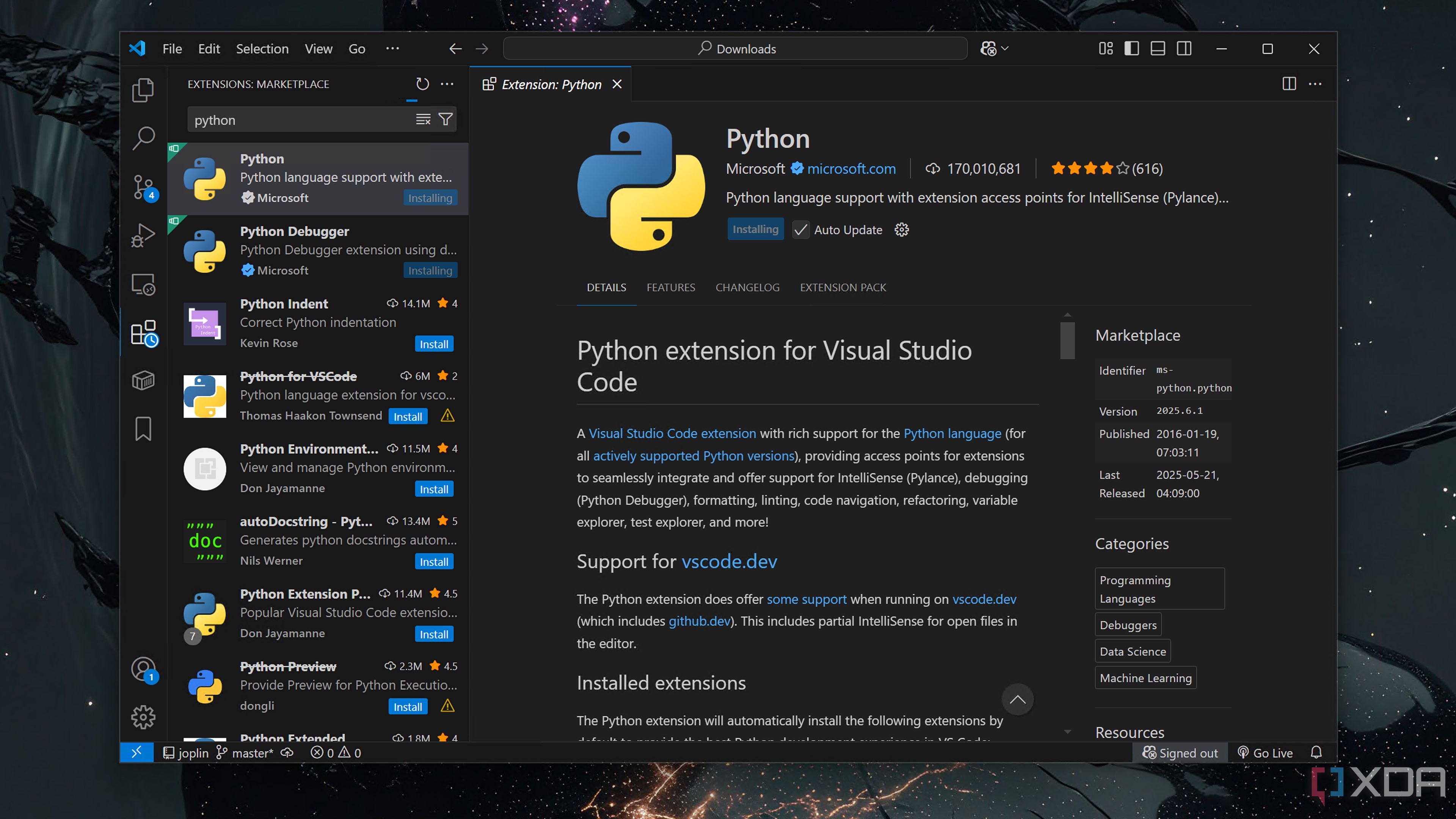 Agregar python al código VS