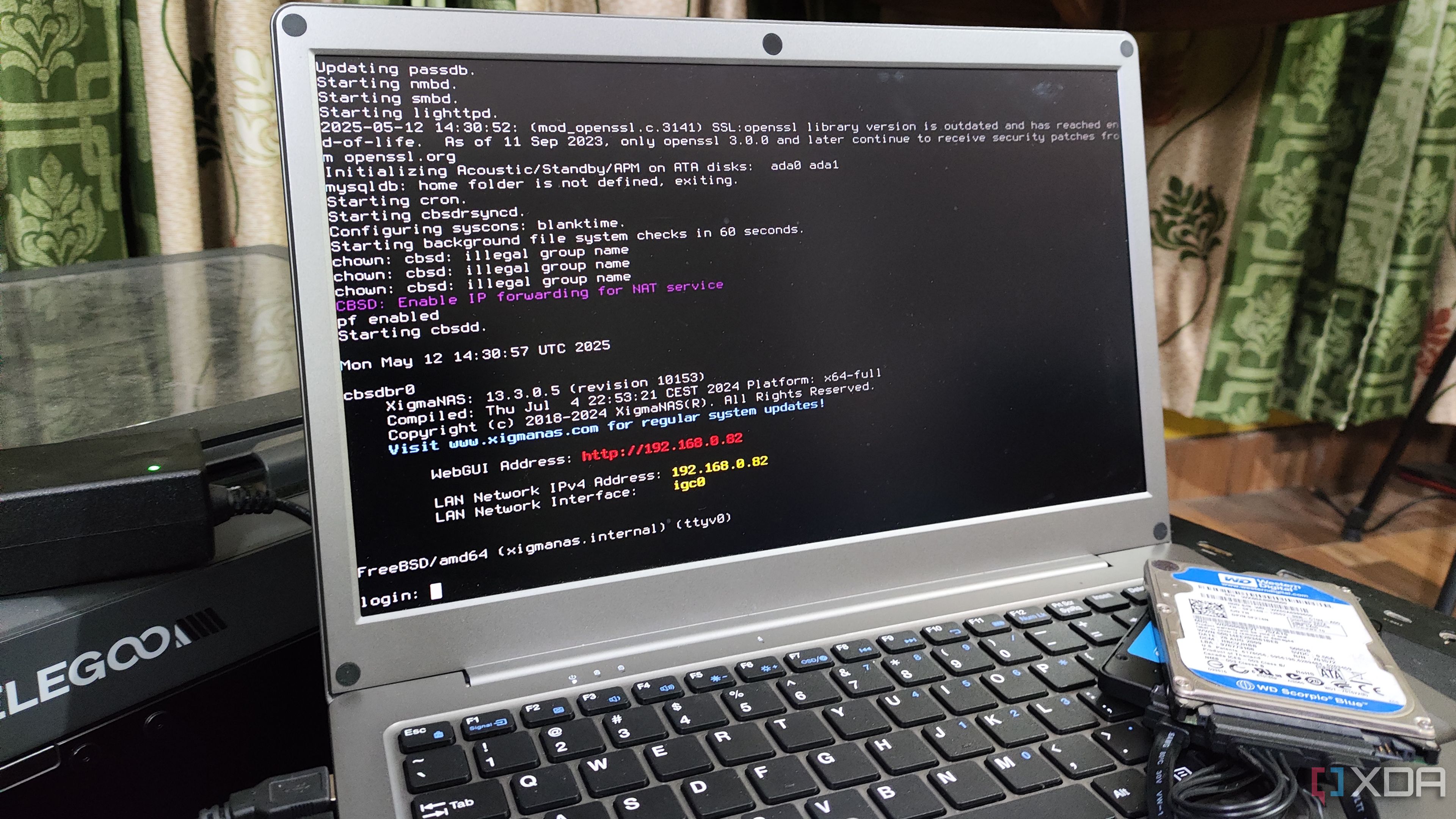 The XigmaNAS terminal UI