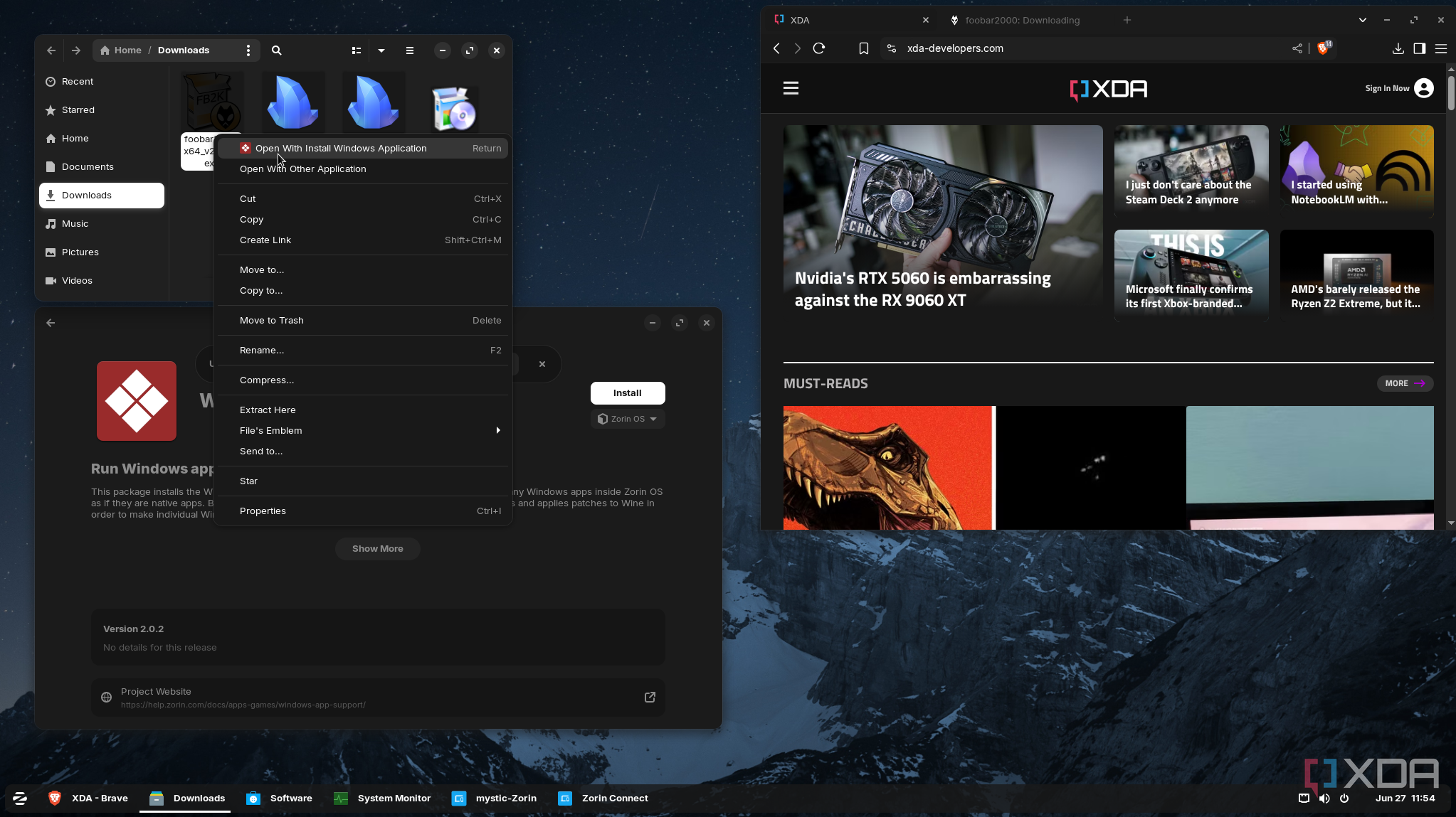 13 shows windows app support on zorin os