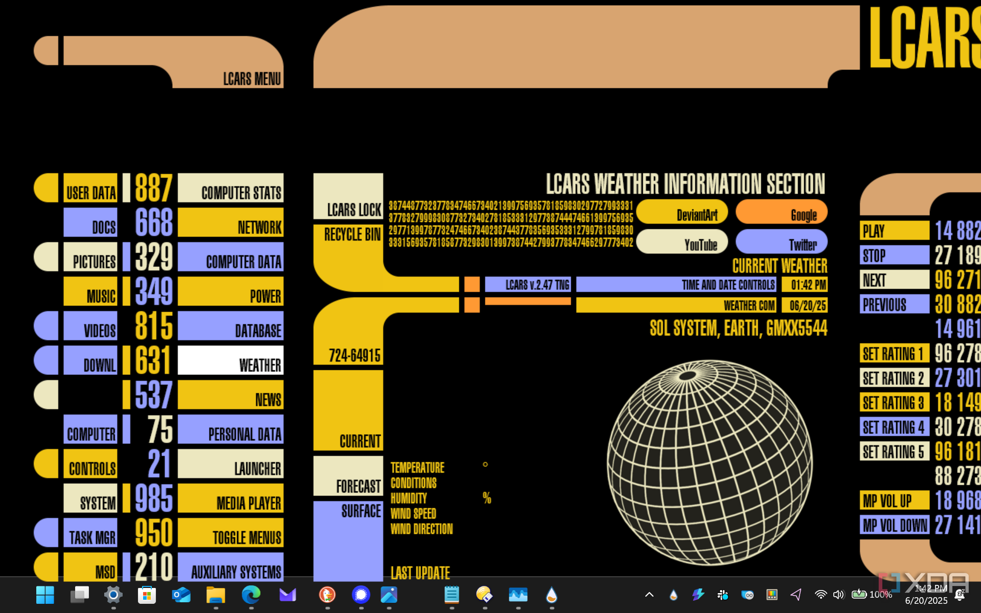 31 shows LCARS Skin TNG