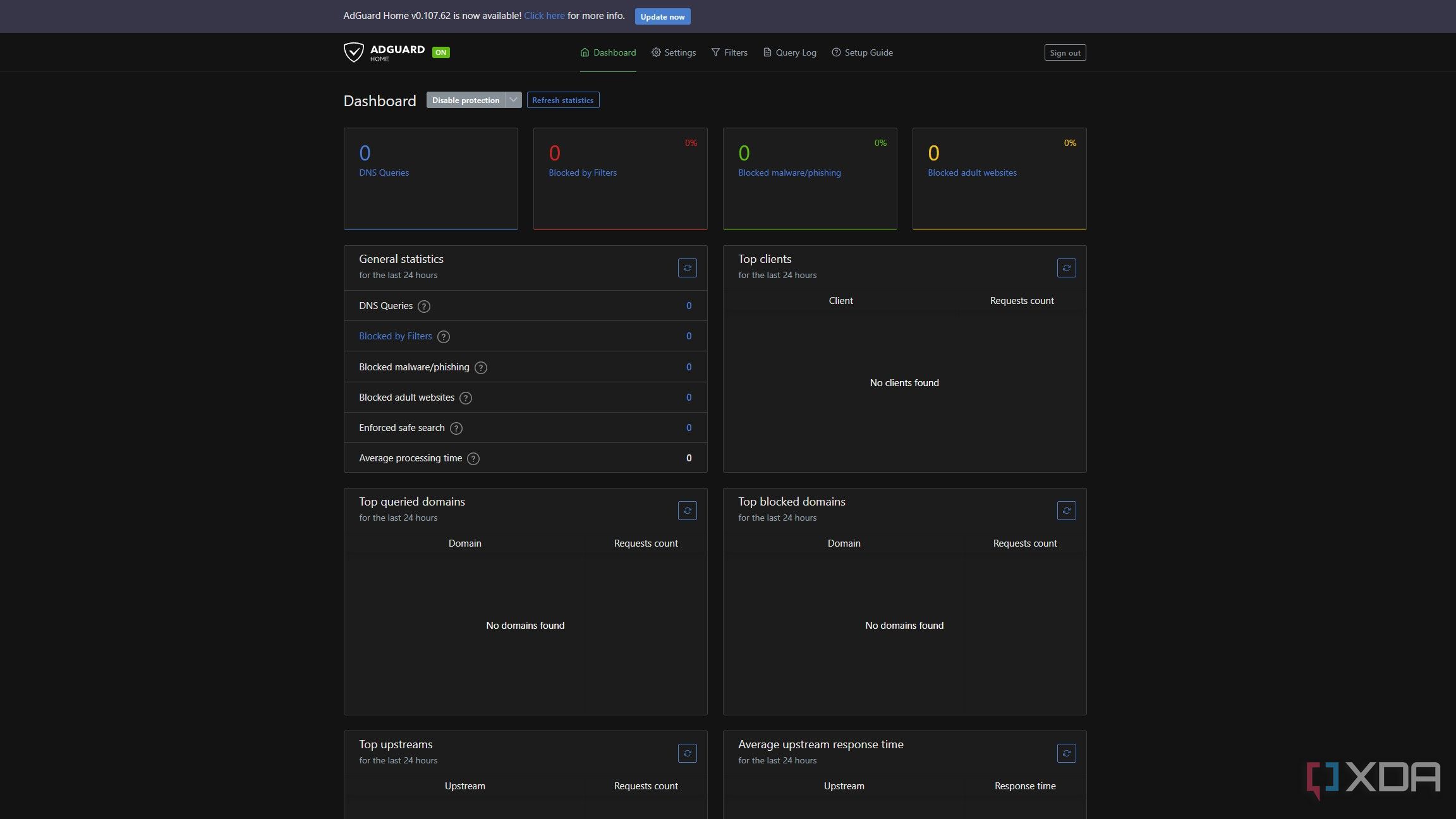 adguard home dashboard