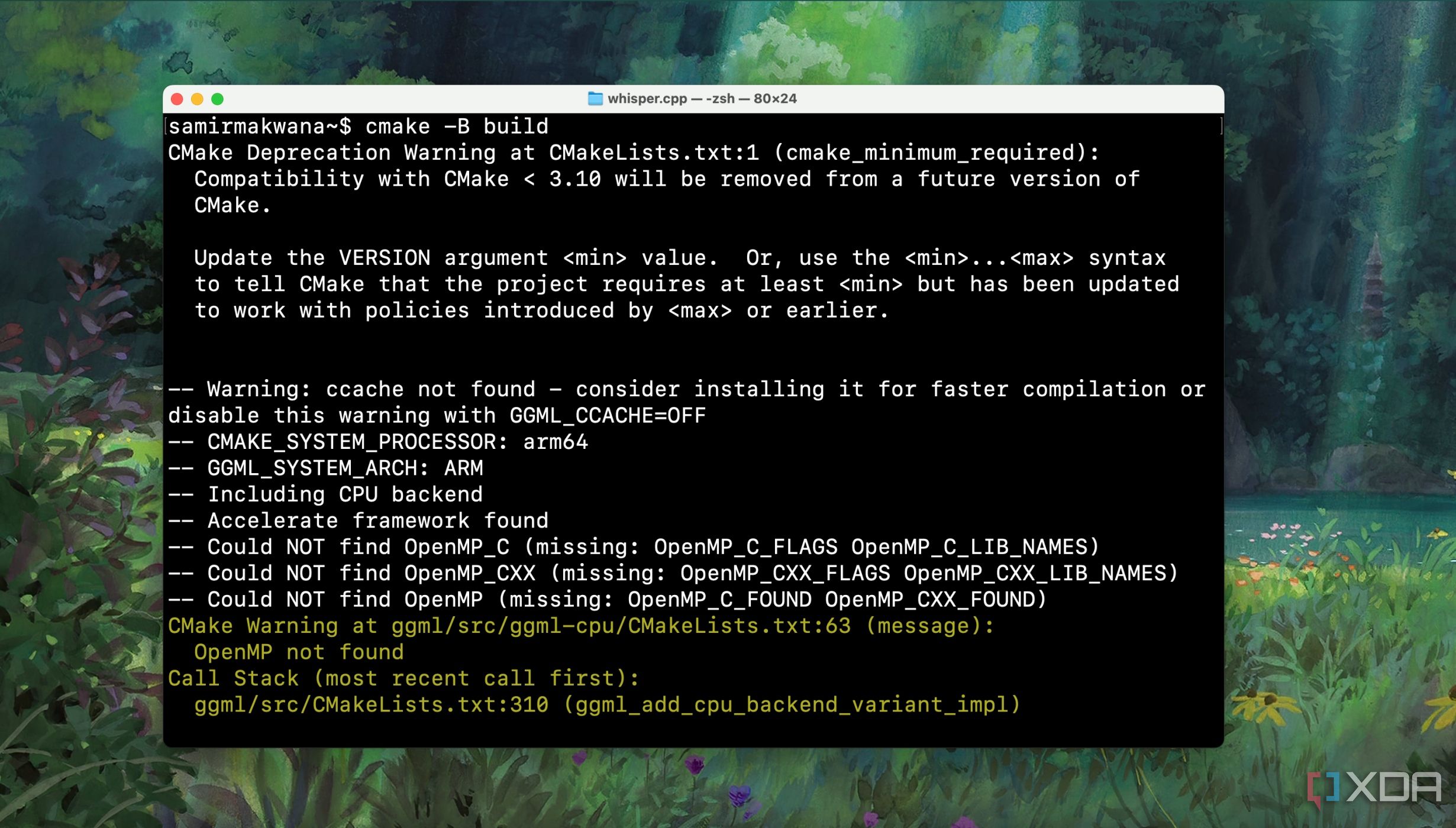 building the whisper-cli server using Terminal