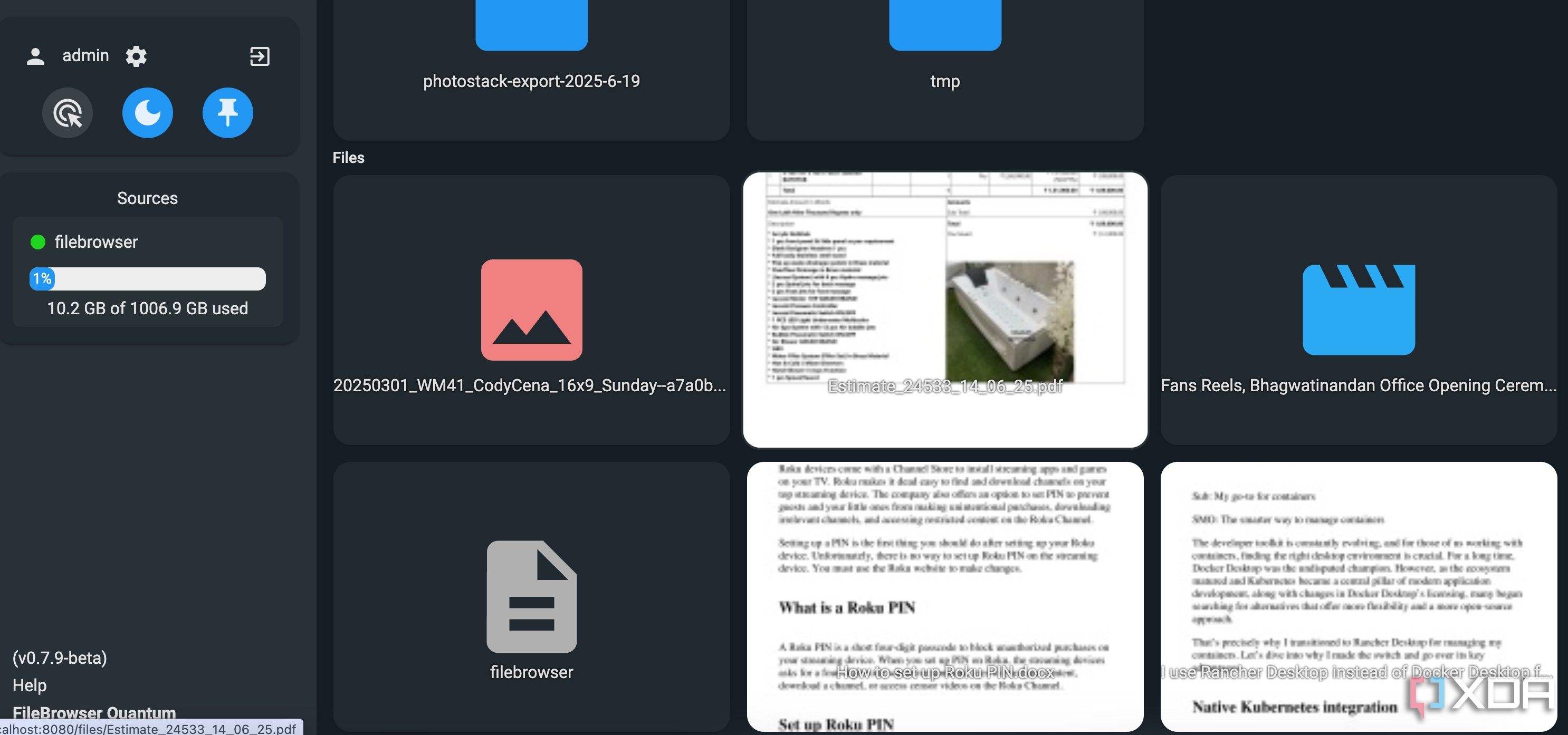 Media preview in FileBrowser Quantum