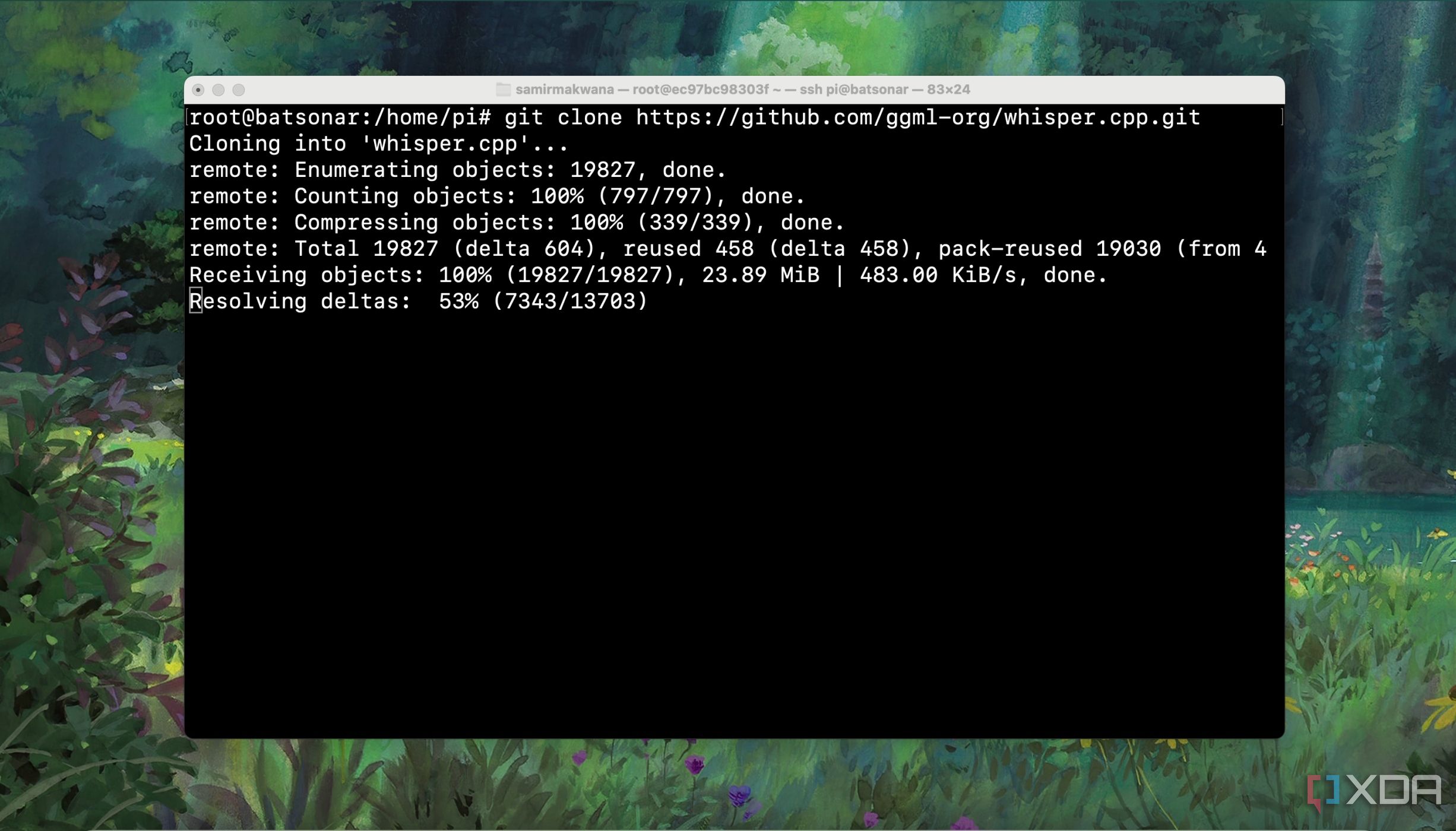 Cloning whisper-cpp repository from github