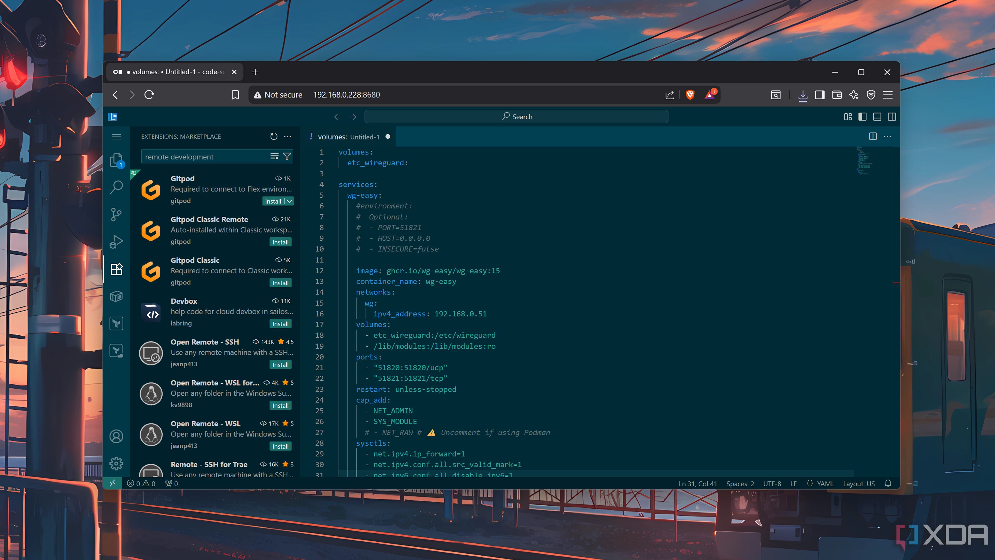 Downloading some extensions in Code Server