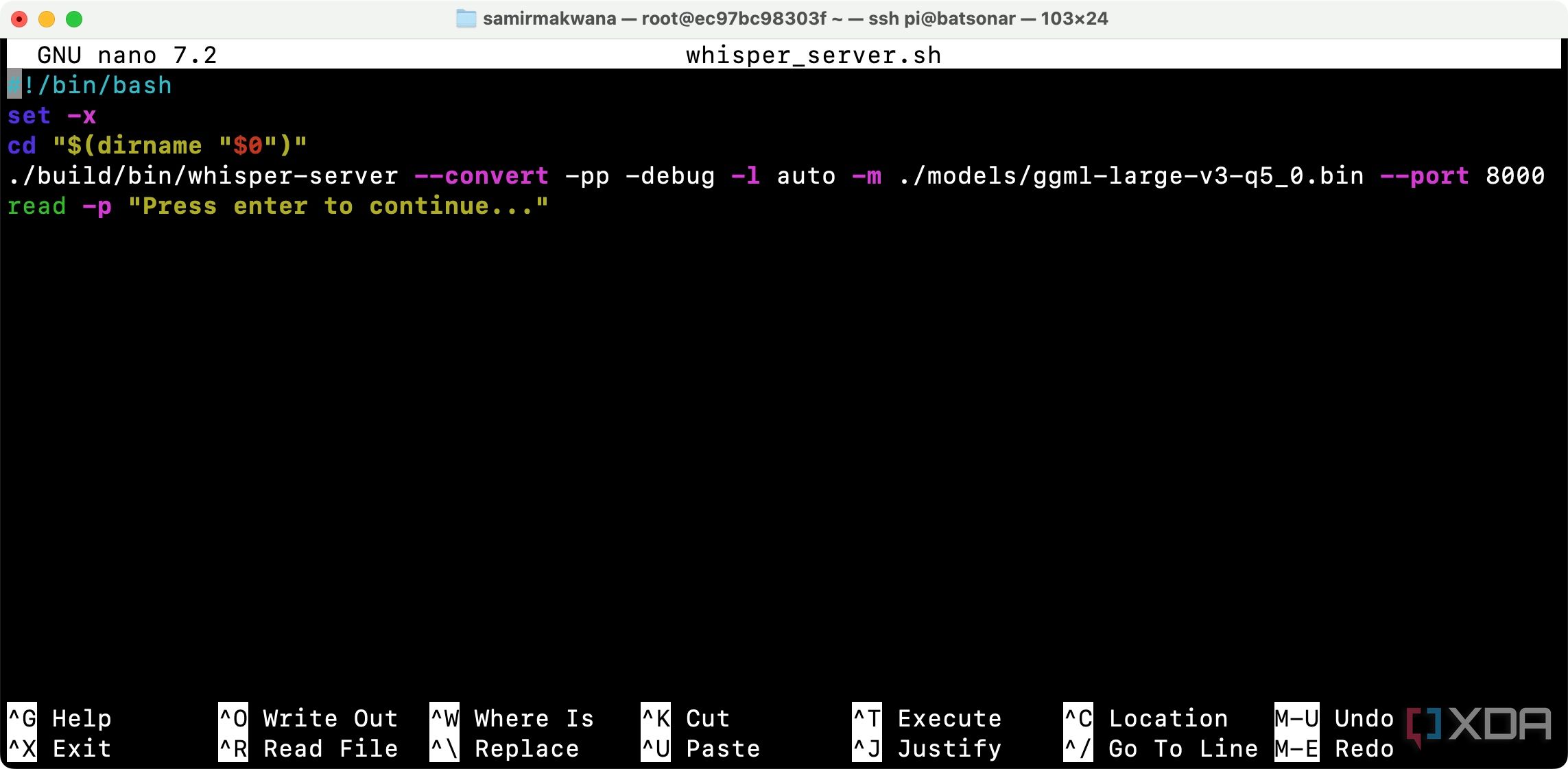 Creating an sh file for whisper server