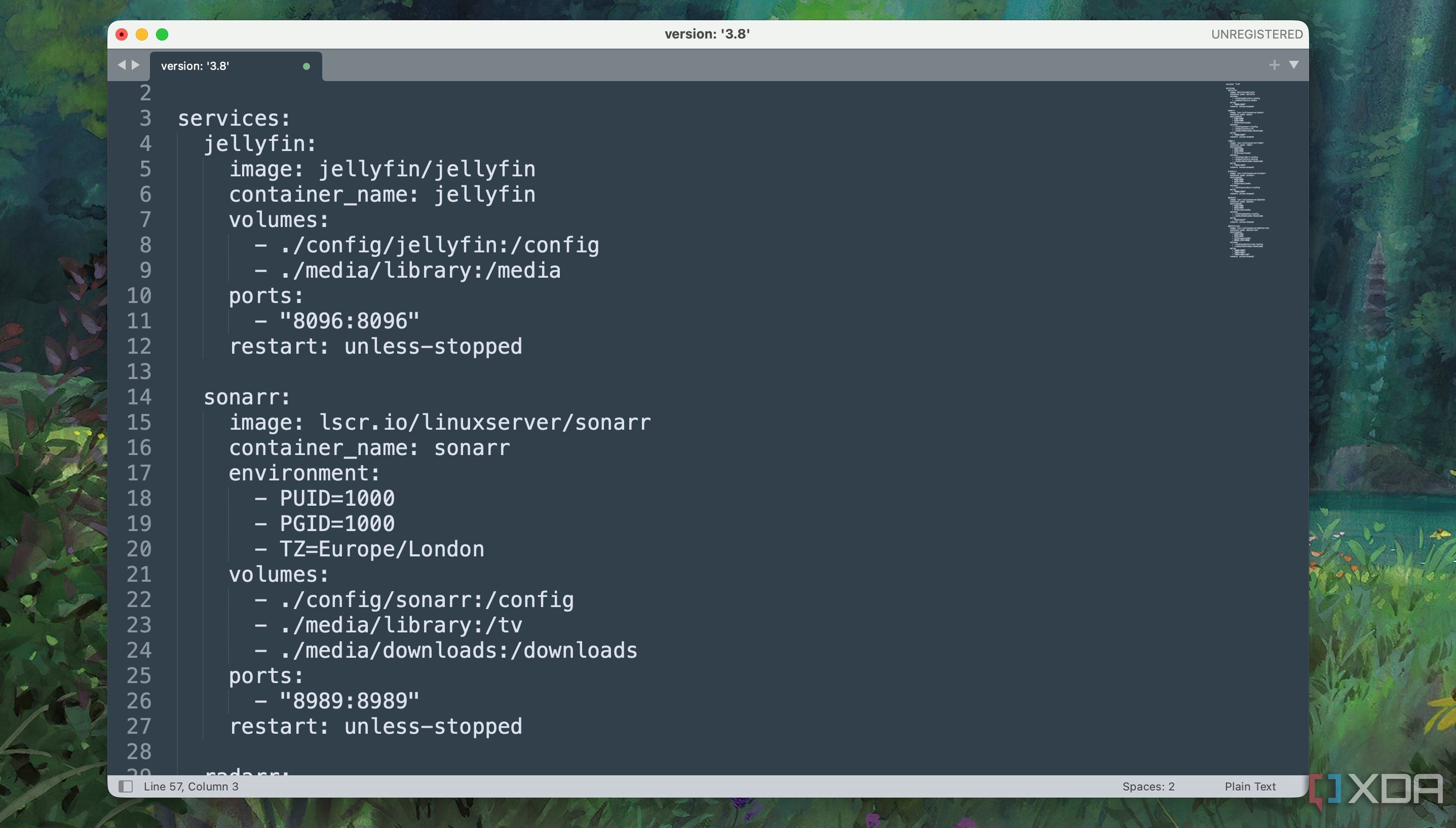 Configuring a YAML file for Docker Compose usage