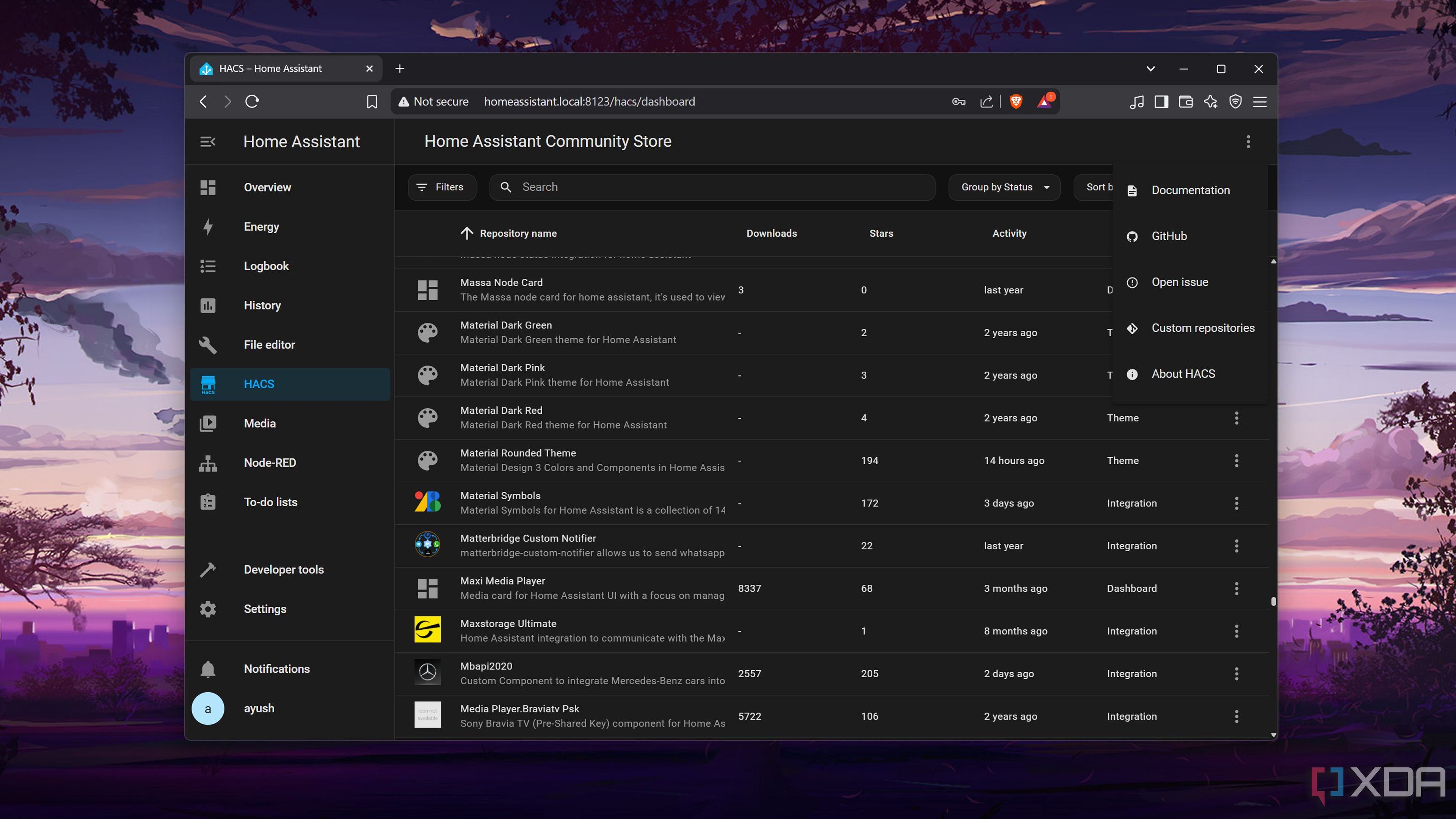 Using the Home Assistant Community Store