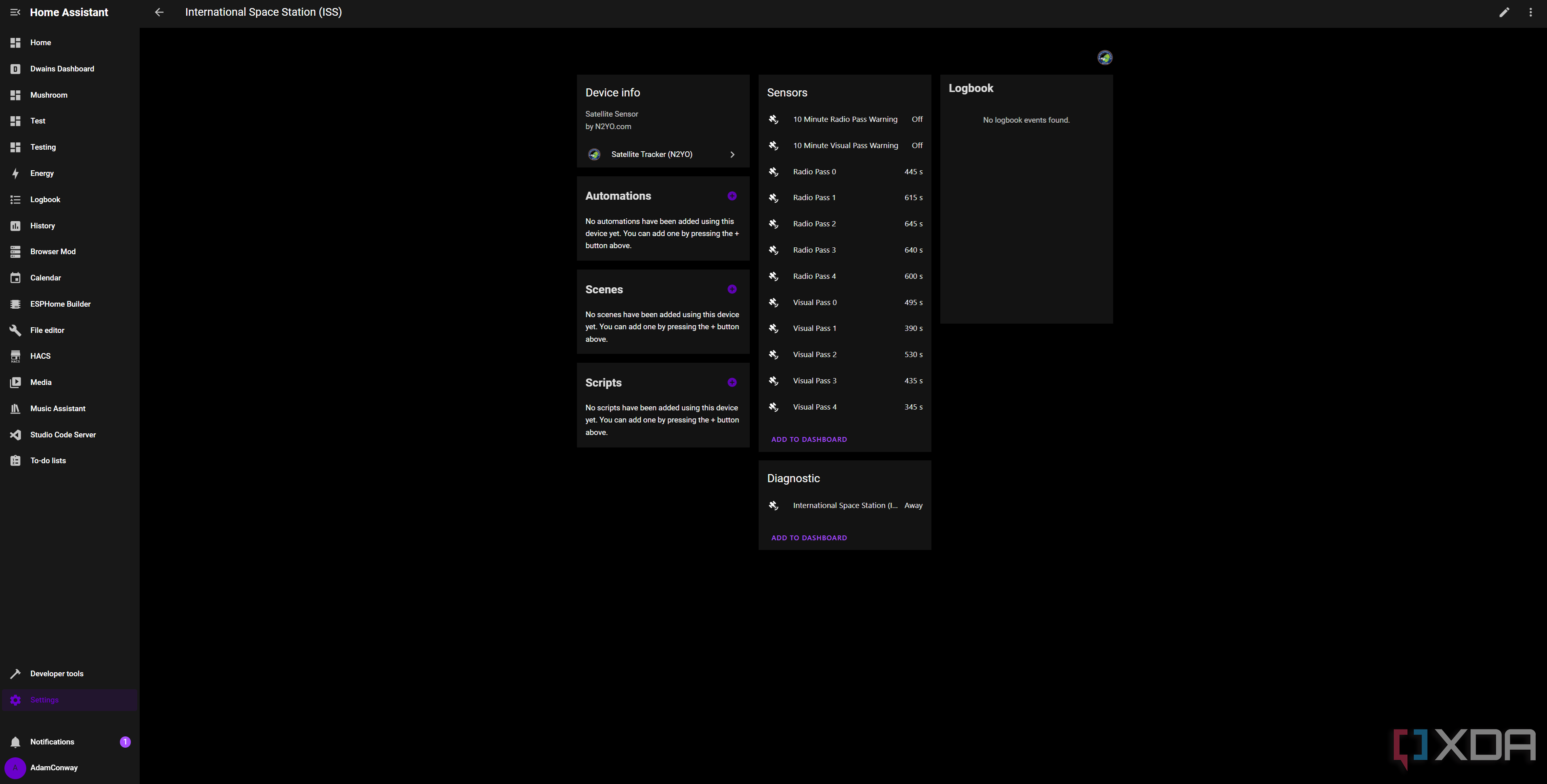 N2YO satellite tracker in home assistant