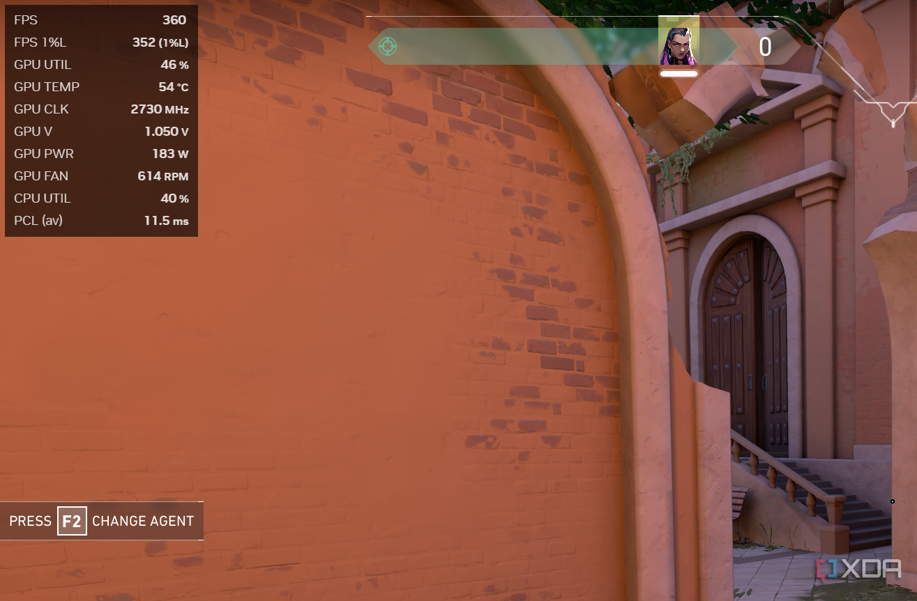 Nvidia statistics overlay in Valorant